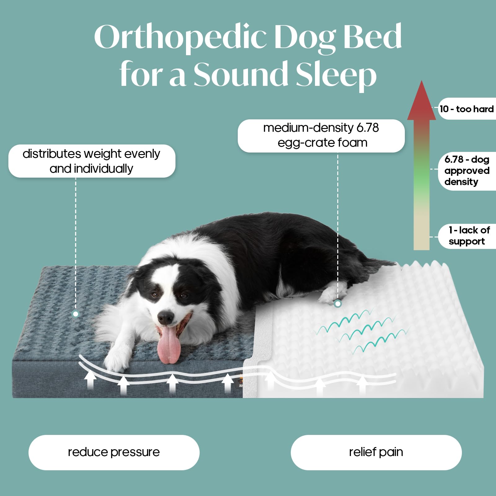 Softmate Dog Bed For Xxxl Dogs Up To 150 Lbs With Orthopedic Foam Waterproof Cover Removable And Washable Cover Fluffy Dog Crate