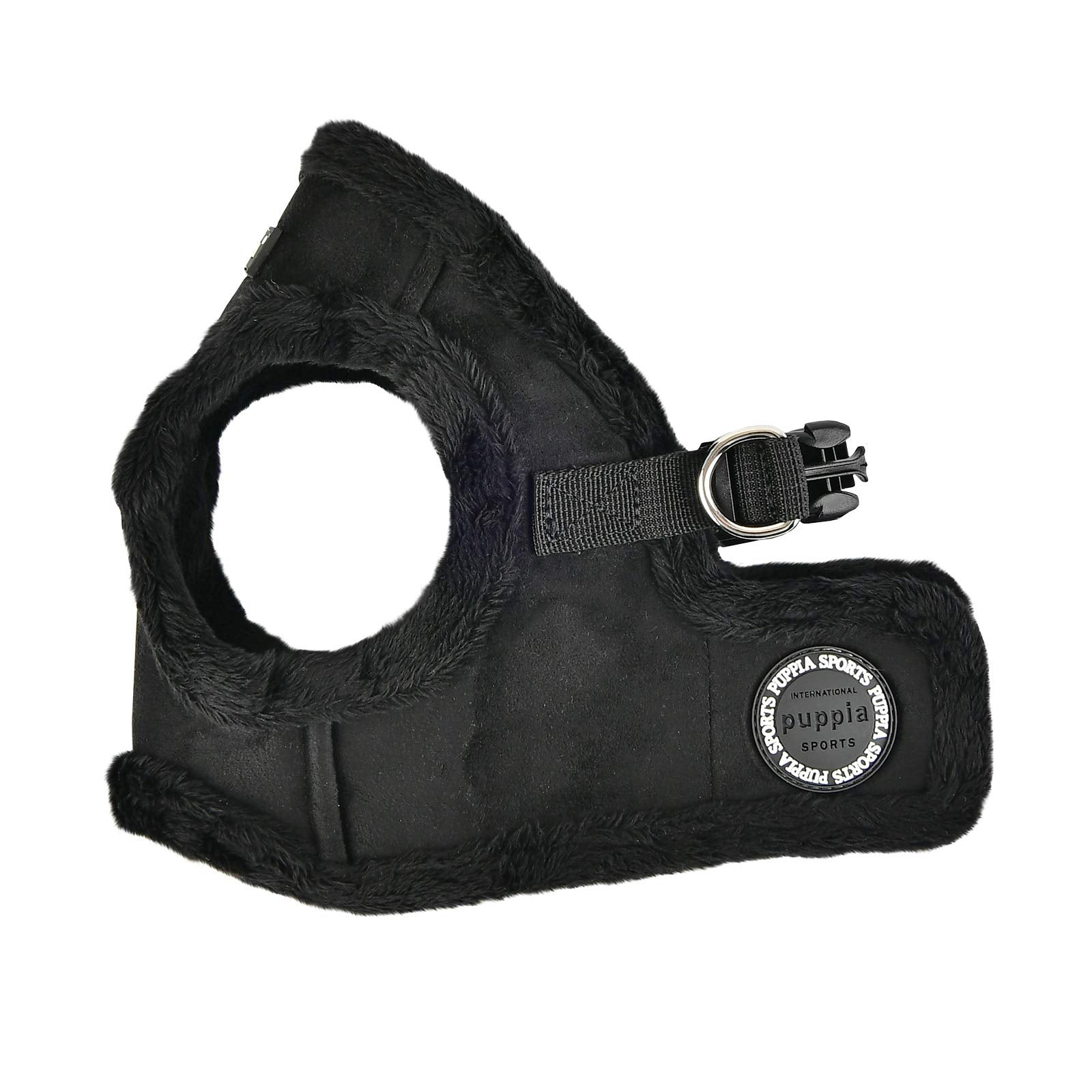 Puppia Terry Vest Dog Harness Step-In Winter Suede Warm No Choke No Pull Training Walking For Small And Medium Dog, Black, Small