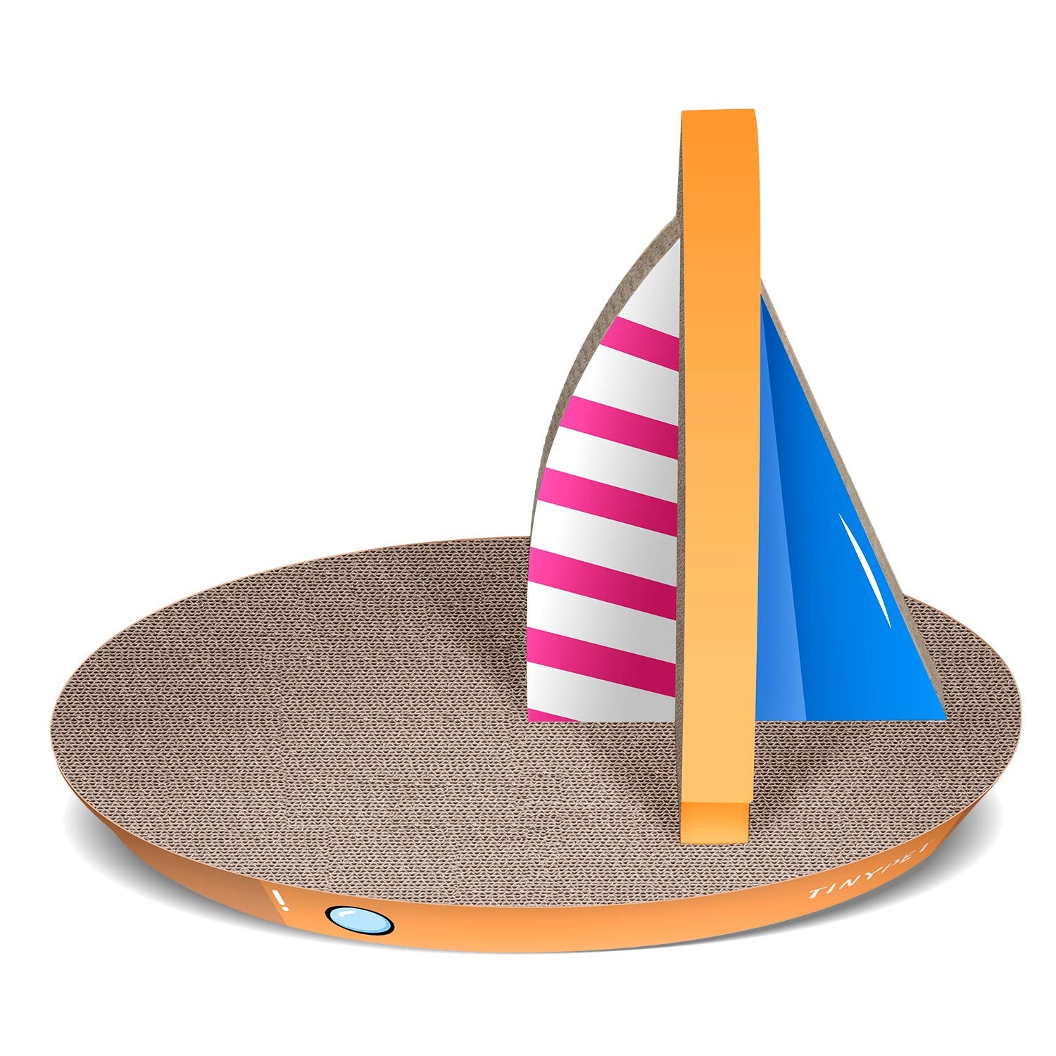 FluffyDream Cat Condo Scratcher Post Cardboard, Sailboat Shape Cat Scratching Lounge Bed, Durable Pad Prevents Furniture Damage,