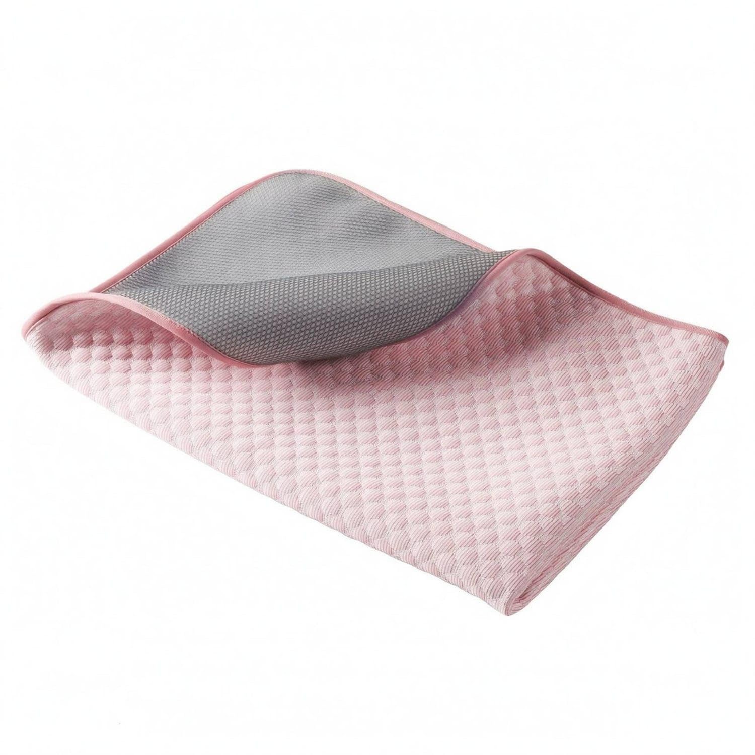 CLOVRIX QuickDrying Pet Cooling Mat Thickened NonSlip Cooling Mat Soft Layered Design for Sofa, Car Seat, Floor, Pink, XL
