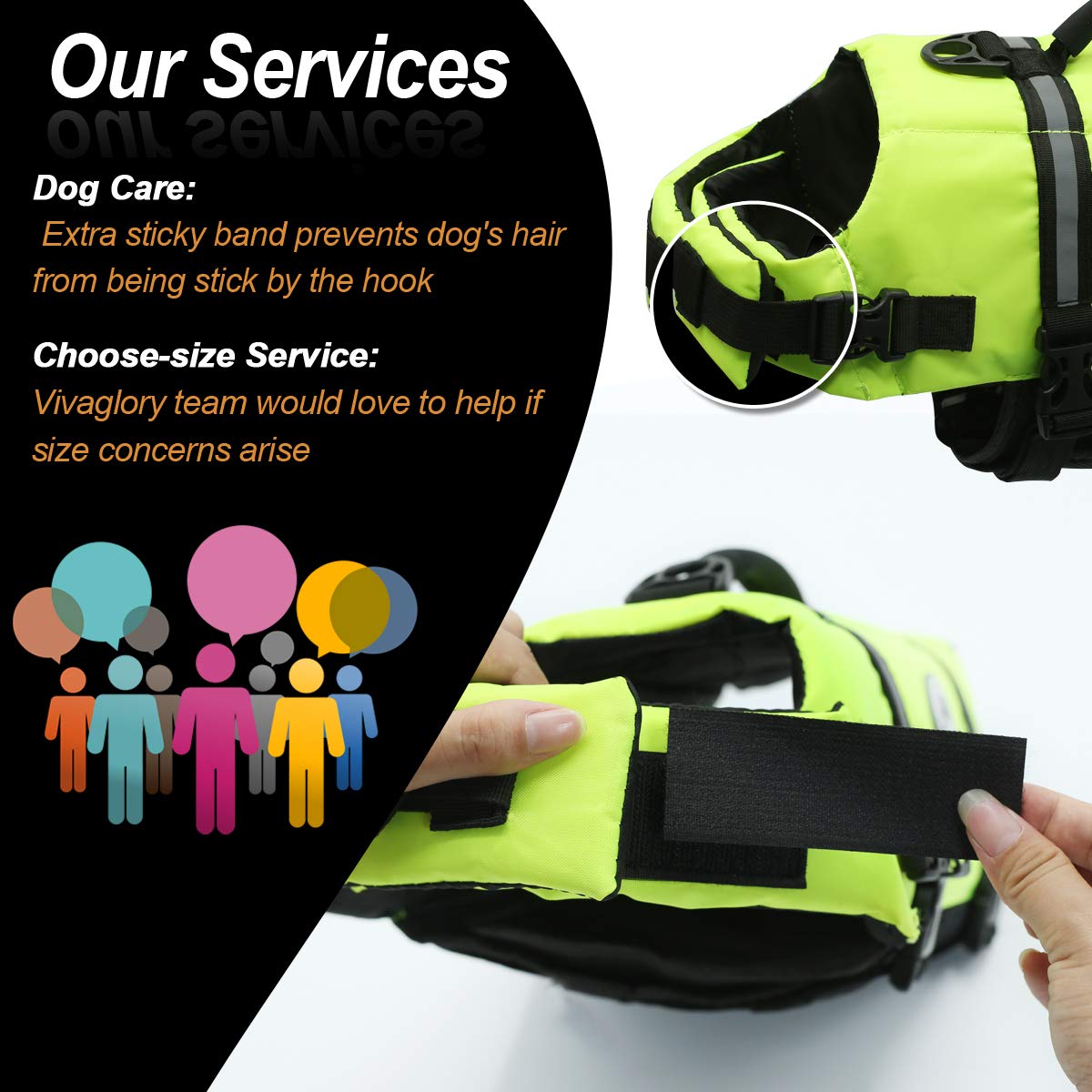 Vivaglory Ripstop Dog Life Jacket, Reflective & Adjustable Life Vest For Dogs With Rescue Handle For Swimming & Boating, Bright Yellow, Xxs