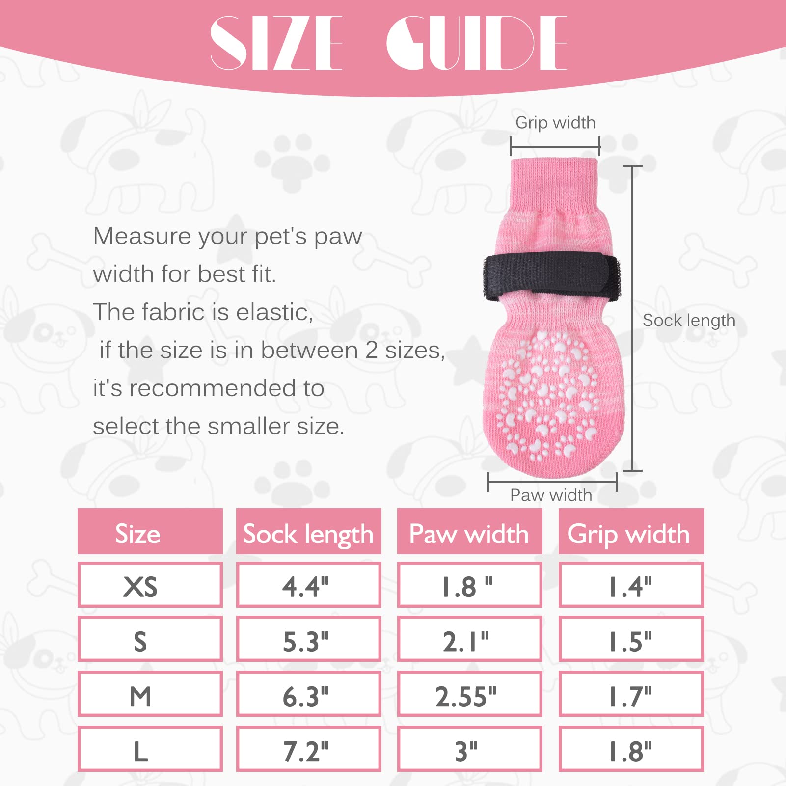 Expawlorer Anti Slip Dog Socks To Prevent Licking Paws, Dog Shoes For Hot Pavement, Dog Booties For Small Medium Large Senior Dogs, Traction Control Dog Boots & Paw Protectors For Hardwood Floors