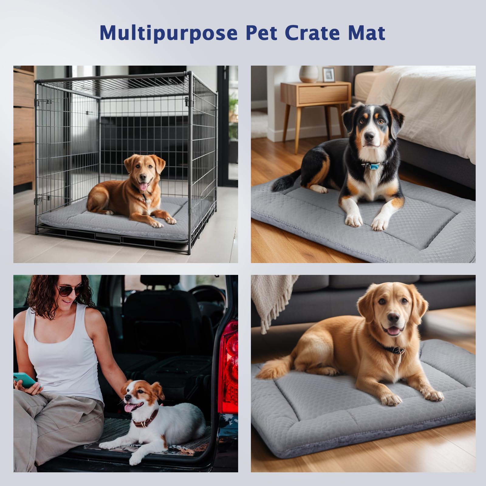Vetasac Dog Bed Mat,Crate Pad Reversible,Soft Kennel Pad, Washable Dog Crate Mat (Cool And Warm),Pet Sleeping Mattress For Small
