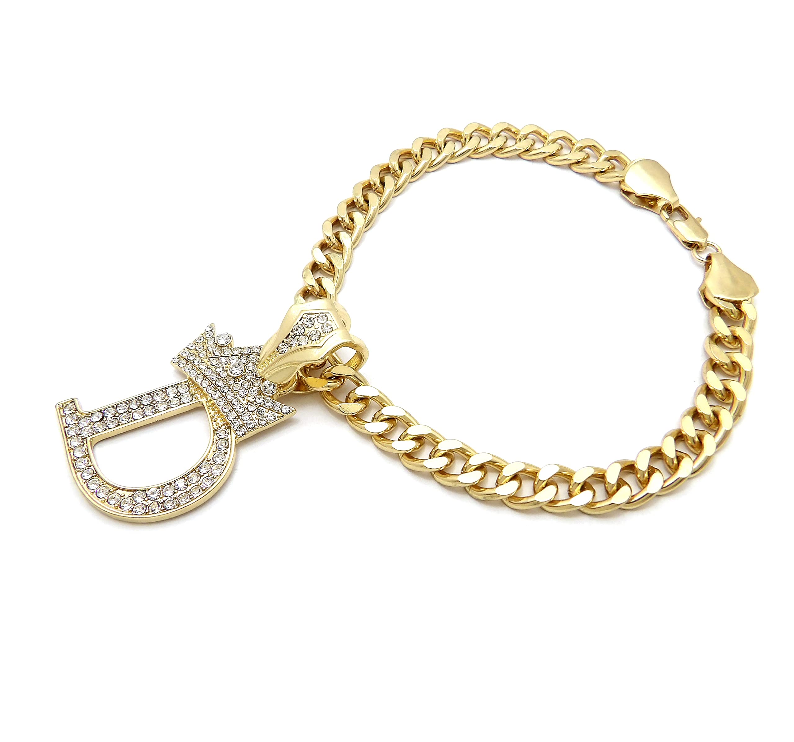 Initial Letter Cuban Chain Dog Chain Pet Chain Pet, Cat, Puppy Necklace (D, 10'')