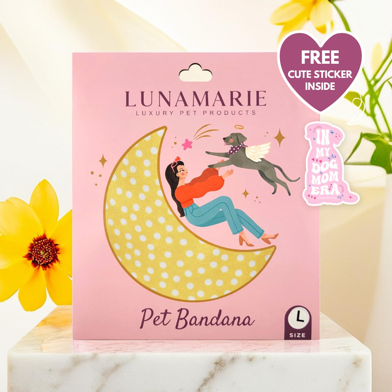 Lunamarie - Luxury Dog Bandanas - Puppy Bandanas Cat Accessories | Premium & Silky Fabric | 100% Handmade Quality | Custom Shape