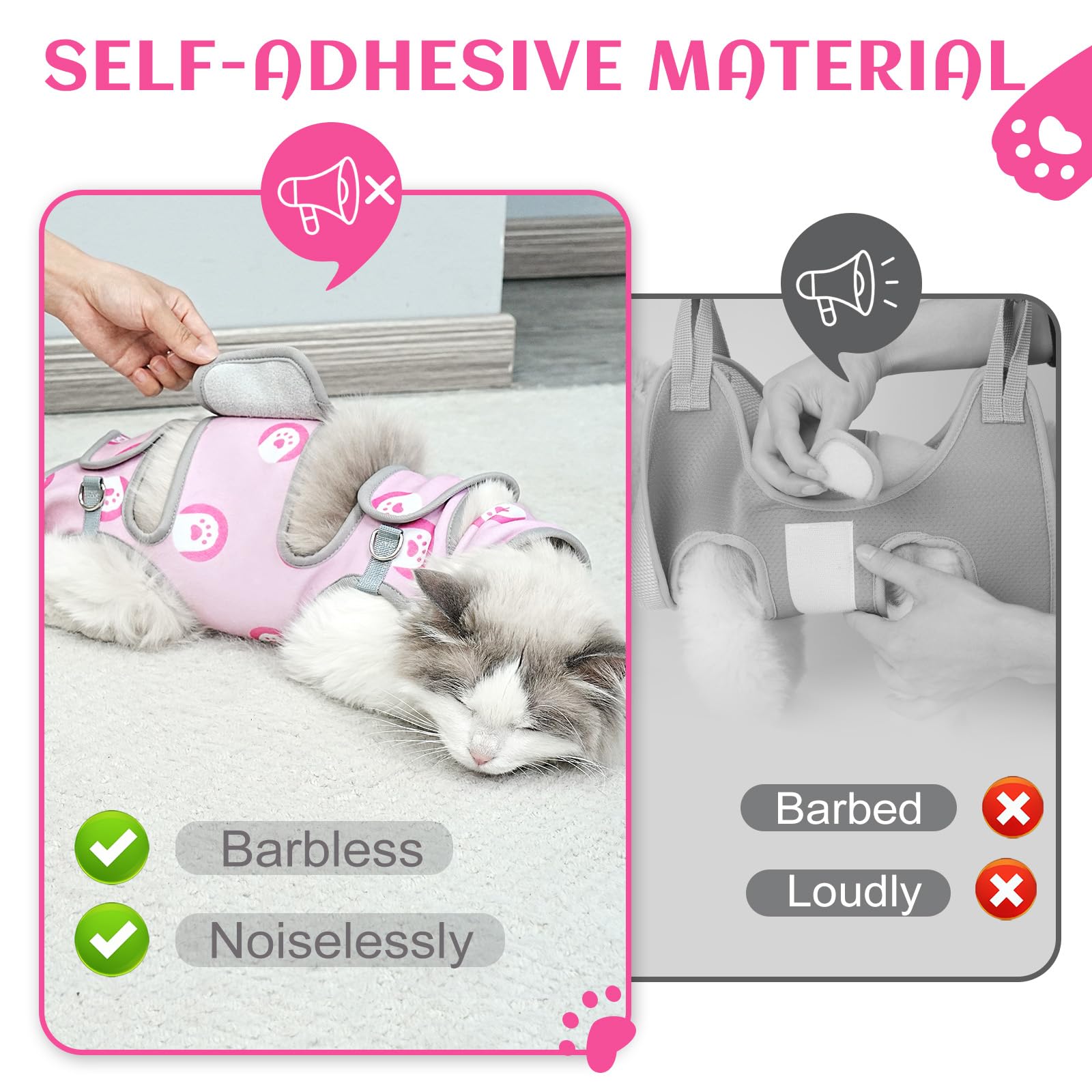 Supet Cat Grooming Hammock, Soft Fabric Nail Clipper Hammock, Self-Adhesive Wrap For Cutting Nails, Quickly Calm Down For Medici