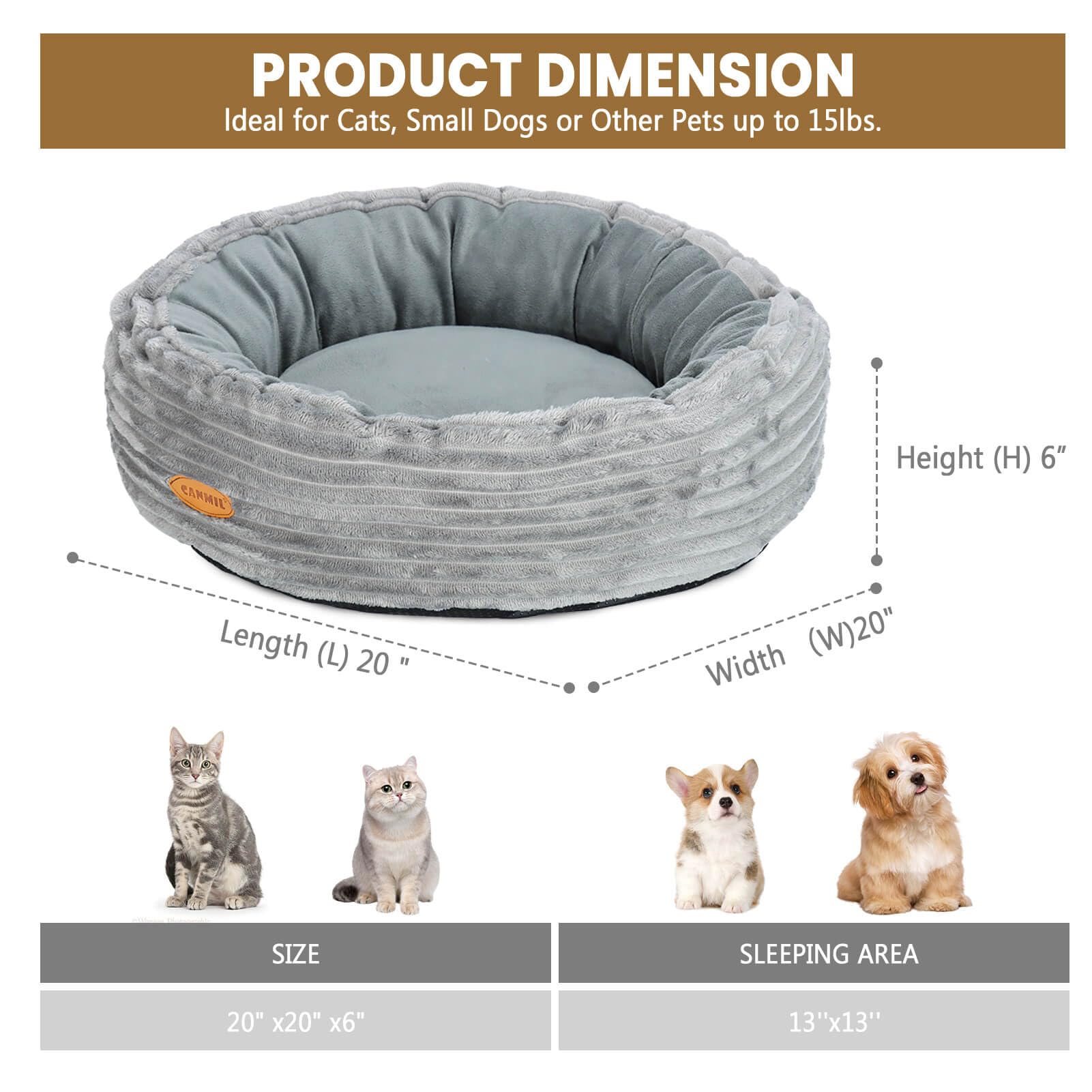 Cat Bed, Cat Bed For Indoor Cats, 20 Donut Cat Bed For Cats And Small Dogs, Washable Round Pet Bed, Indoor Use