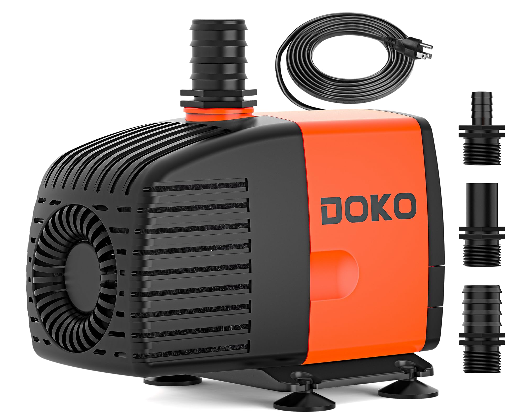 Doko Submersible Water Pump,880GPH Aquarium Water Pump with Extended Mesh Cover and Sponge,Ultra Quiet Pond Pump with 6Ft Power 