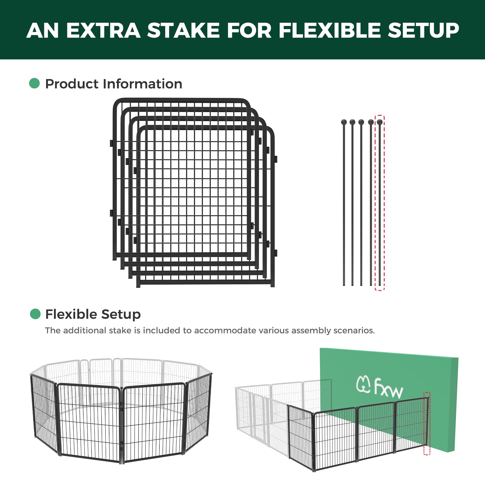 Fxw Homeplus Indoor Dog Playpen - Stress-Free And Safe Play, 32 Inch 4 Panels For Small And Medium Dogs, Blackpatented