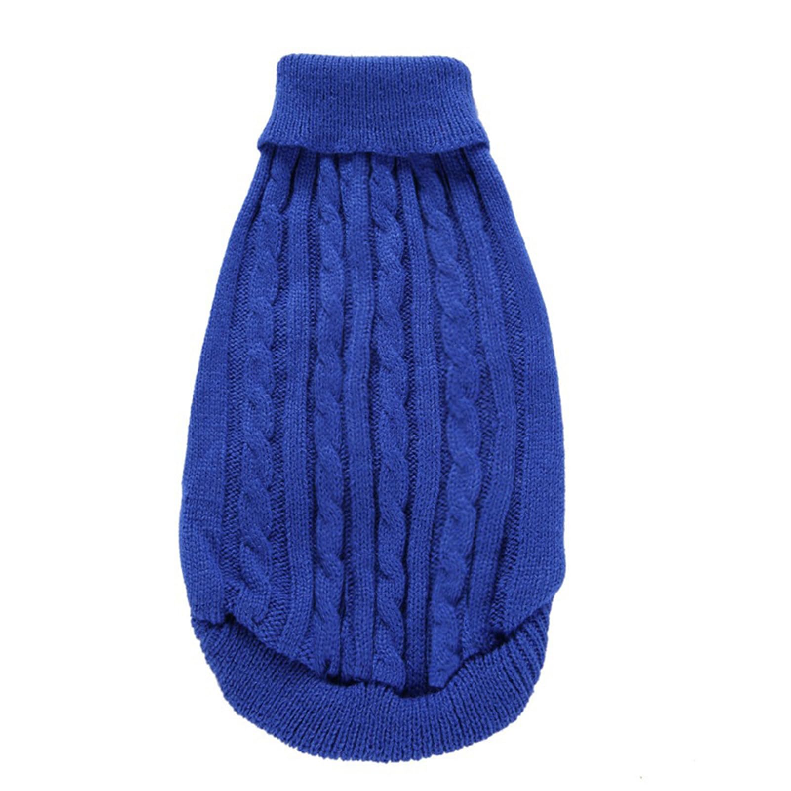 Chborchicen Small Dog Sweaters Knitted Pet Cat Sweater Warm Dog Sweatshirt Dog Winter Clothes Kitten Puppy Sweater (Large,Dark Blue)