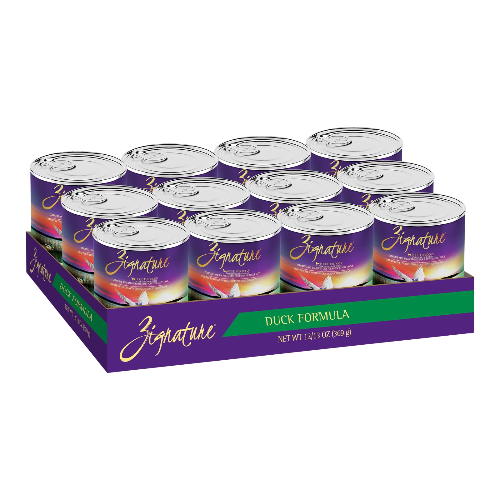 Zignature Duck Formula Wet Canned Dog Food 13oz, case of 12