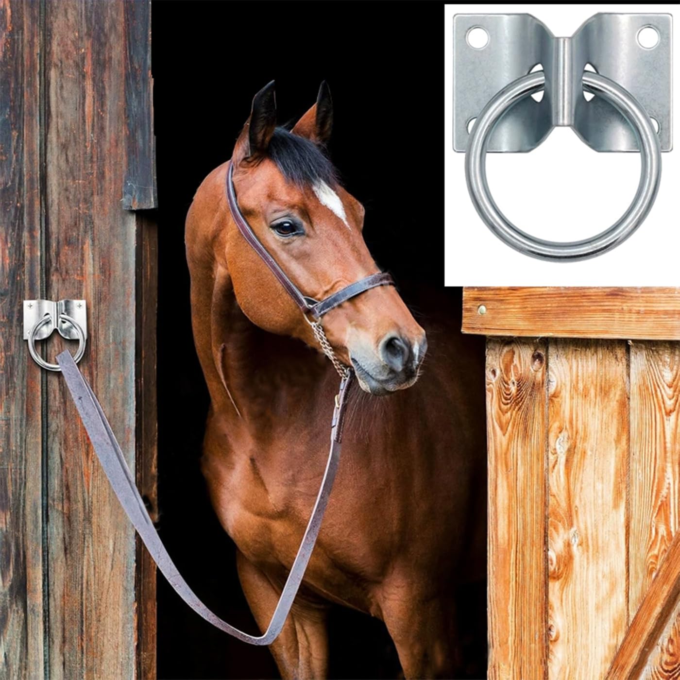 Gaitwin Nylon Cross Tie Rings For Horse, Adjustable Trailer Tie With Hitching Block Tie Ring For Horse Barn Haulage With Panic S