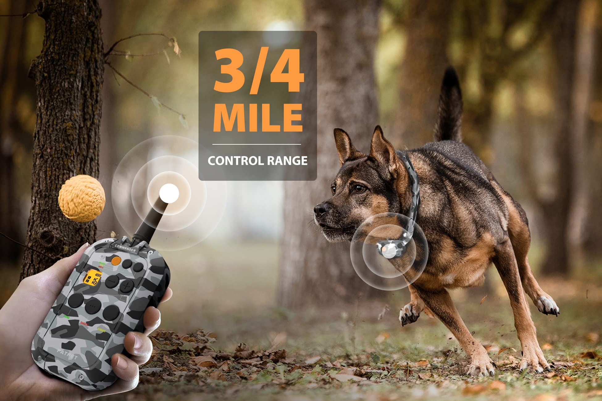 Patpet Dog Shock Collar With Remote 3/4 Mile Range Dog Training Collar Include Rechargeable Waterproof E Collar, Outdoor Trainin