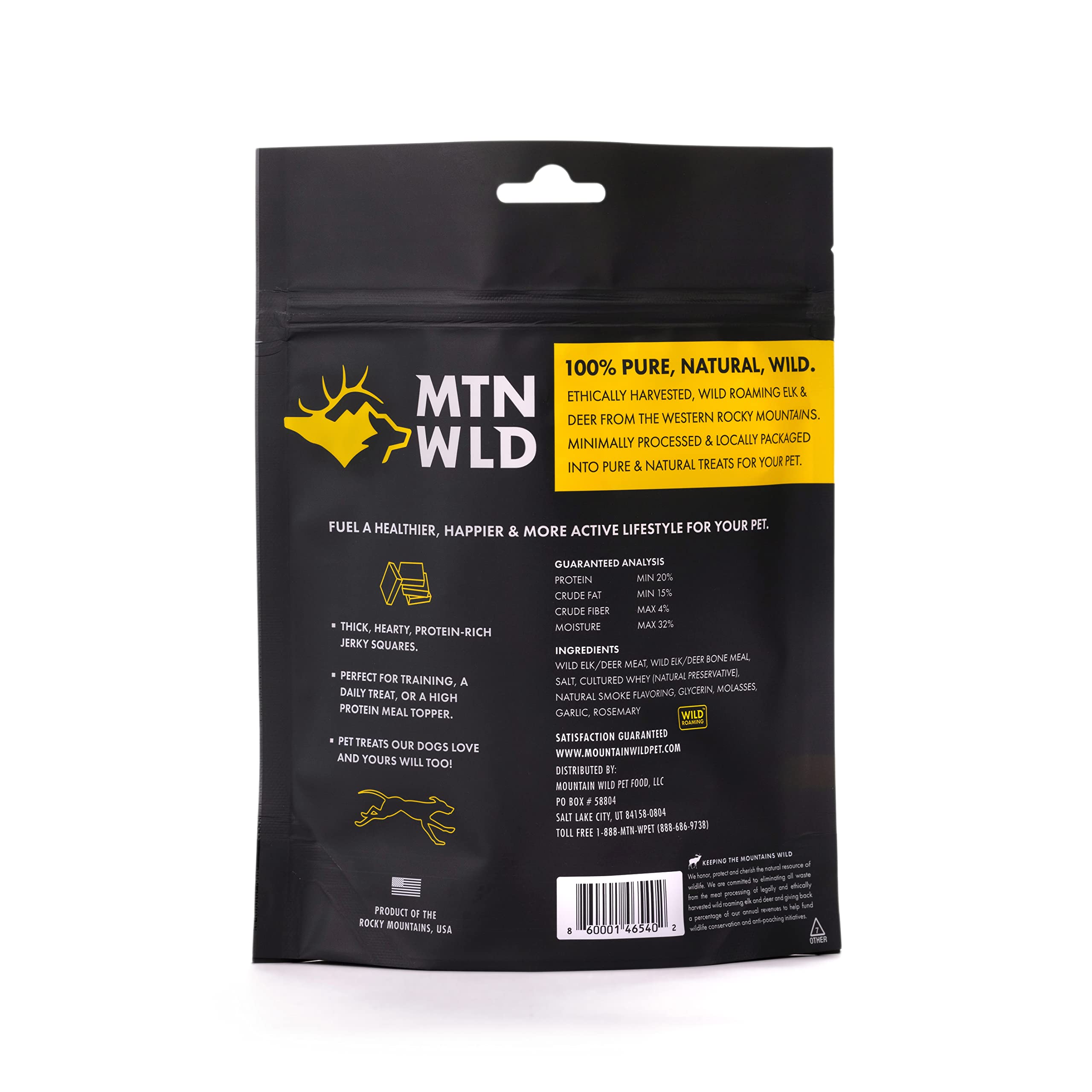 MOUNTAIN WILD Venison Jerky Dog Training Treats, Grain Free, All Natural, No Fillers, No Artificial Preservatives - Natures Pur