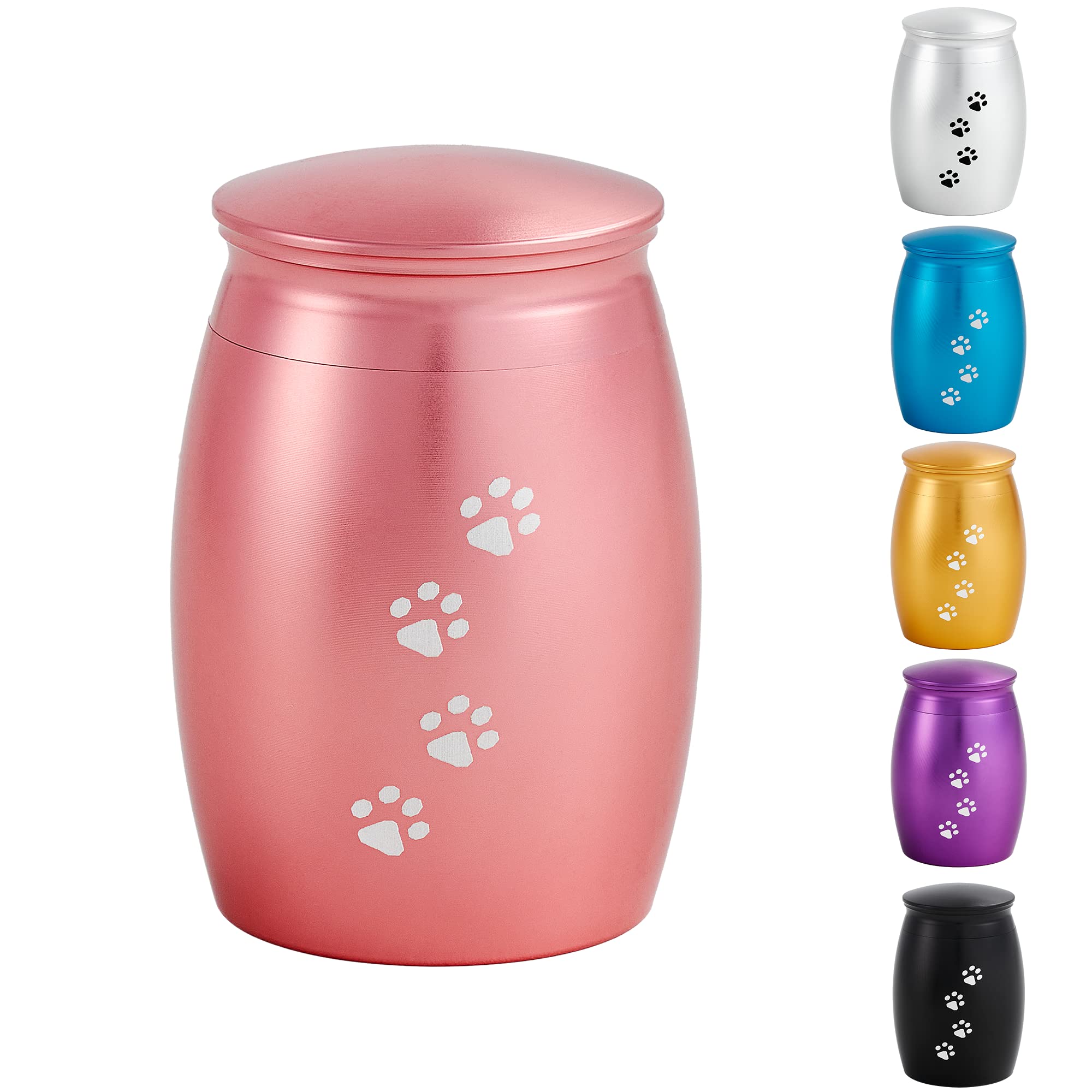 Lines Arte 2.67 Inches Small Keepsake Pet Urns For Dog Cats Ashes,Mini Pink Cremation Urns For Memorial Tiny Animal Ashes With P