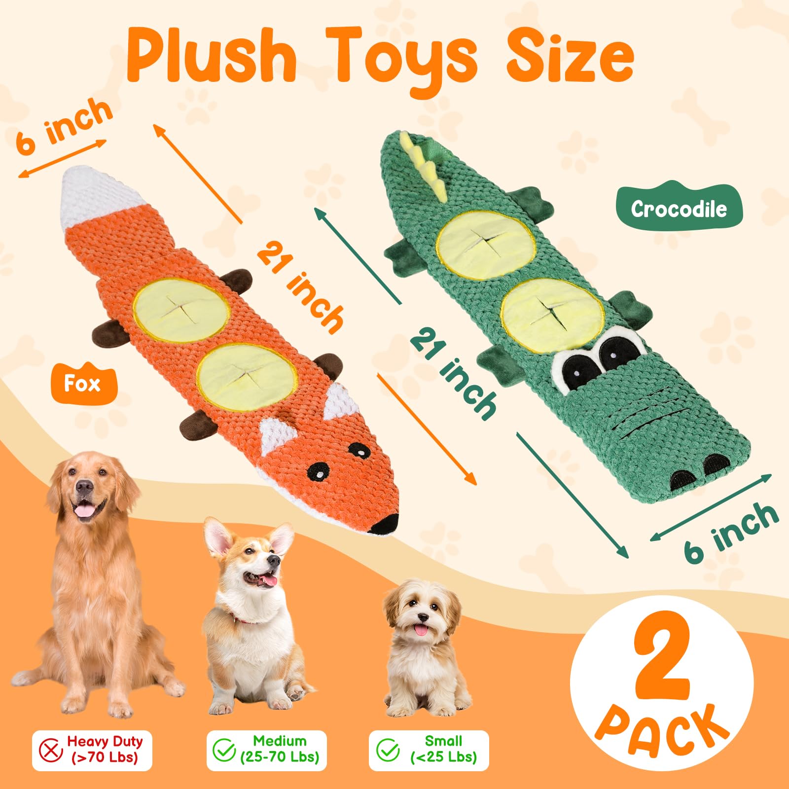 QWYXZZ 2 Pack Dog Toys for Aggressive Chewers - Interactive Dog Toys, Interactive Puppy Dog Chew Toys with Squeaker & No Stuffin