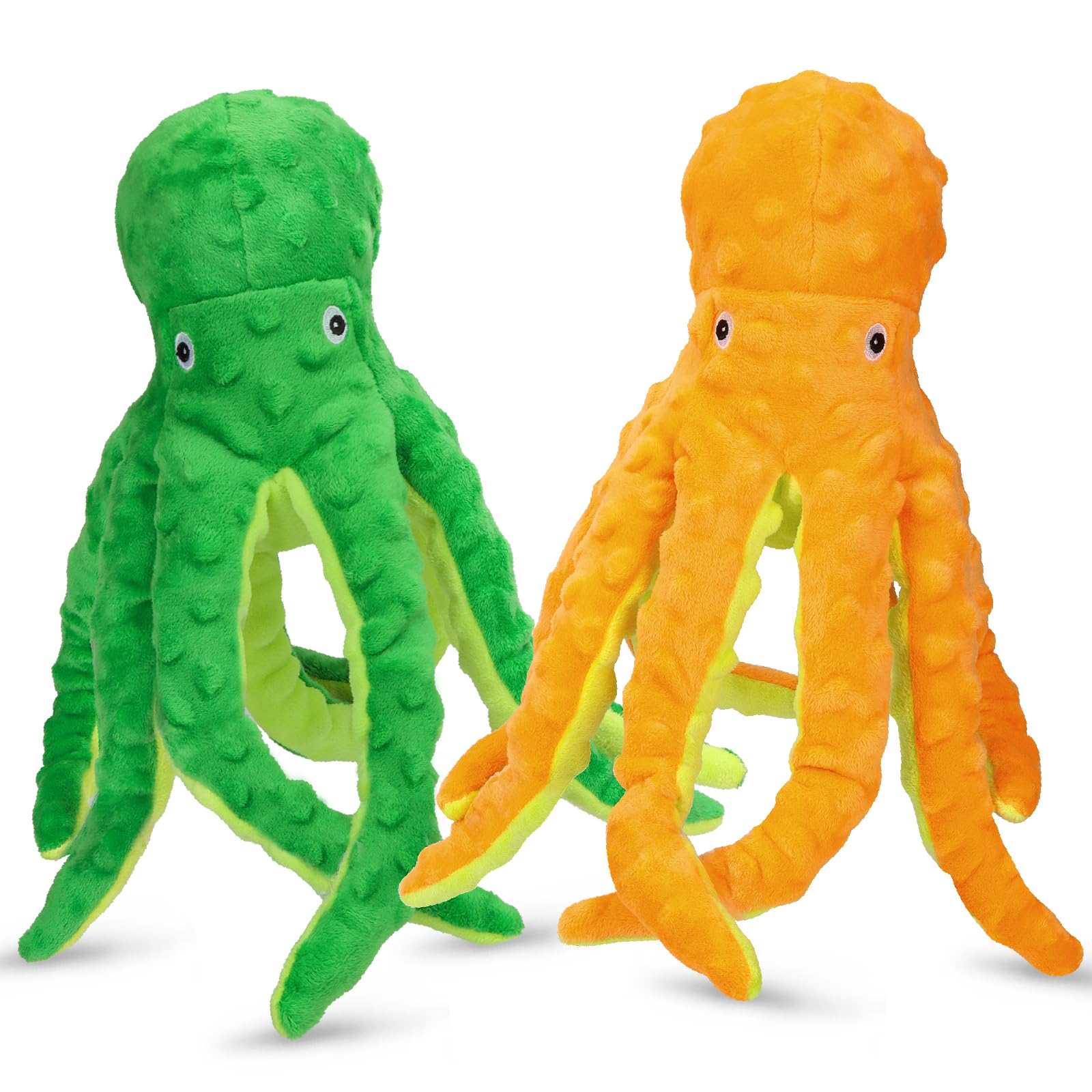 Chngeary 2 Pack Octopus Squesky Dog Toys For Large Medium Small Dogs, Stuffed And Tough Plush Dog Toys For Aggressive Chewers (G