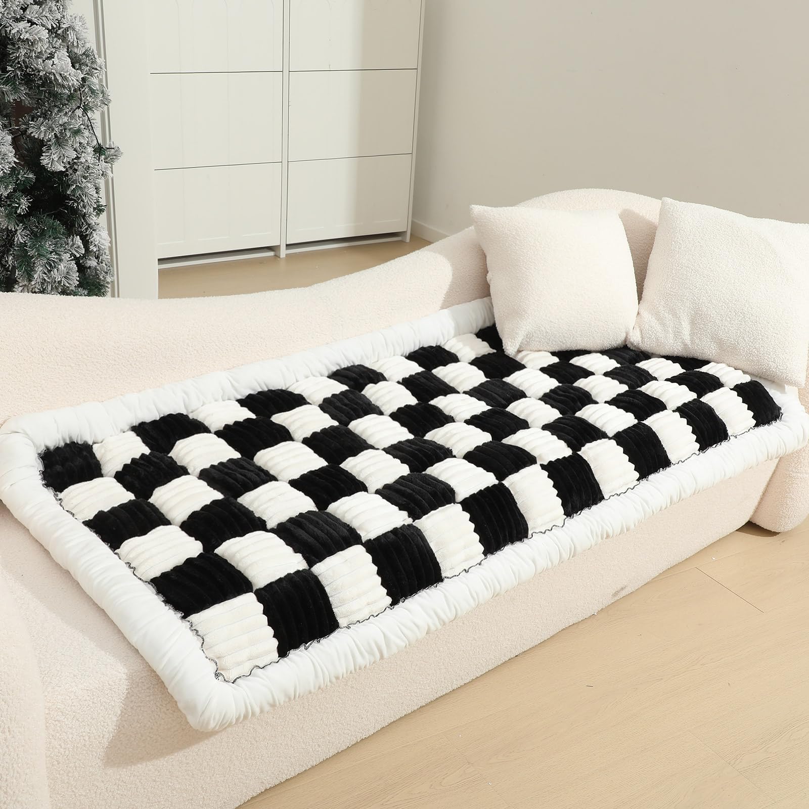 Maasechs Pet Couch Cover Plaid Dog Bed Mat Car Seat Protector Anti Slip Bottom Washable Blanket For Dogs Sofa Protector Travel B