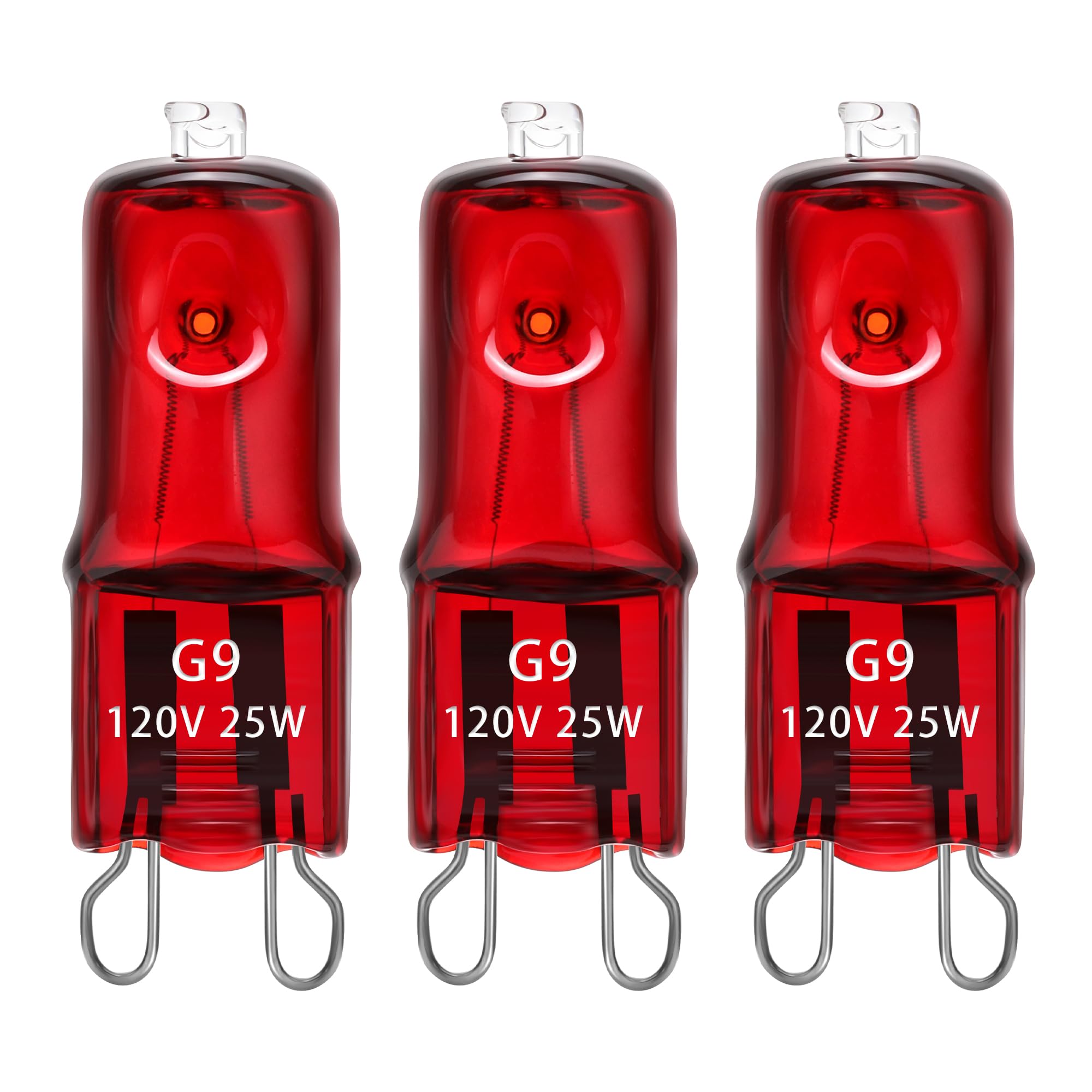 ExoRepti 3 Pack G9 Infrared Heat Lamp Bulbs for Reptile, Dimmable Night Red UVA Reptile Heat Lamp, 2 Pin Base Mini Reptile Light
