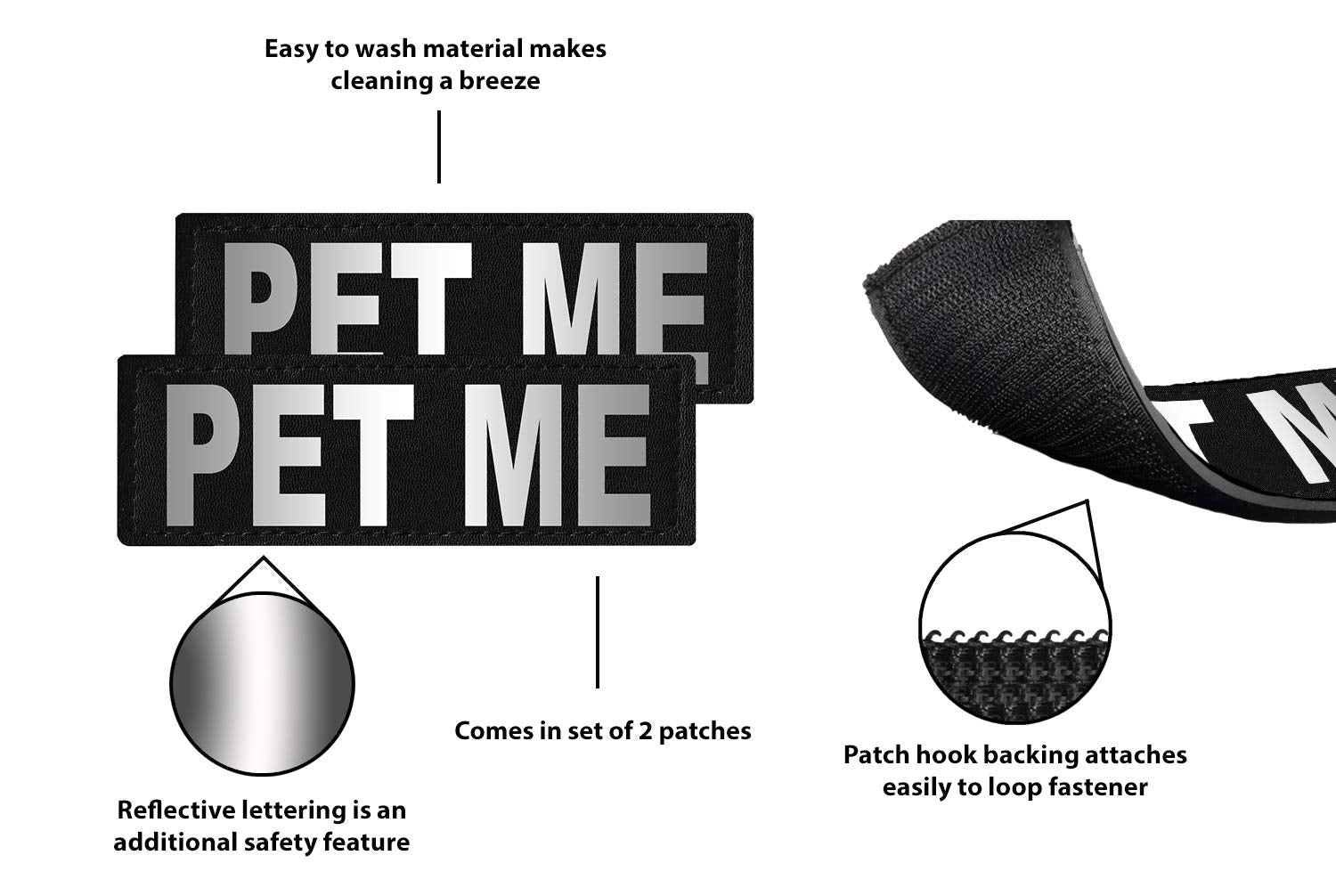 Dogline Pet Me Removable Patches, Small/Medium