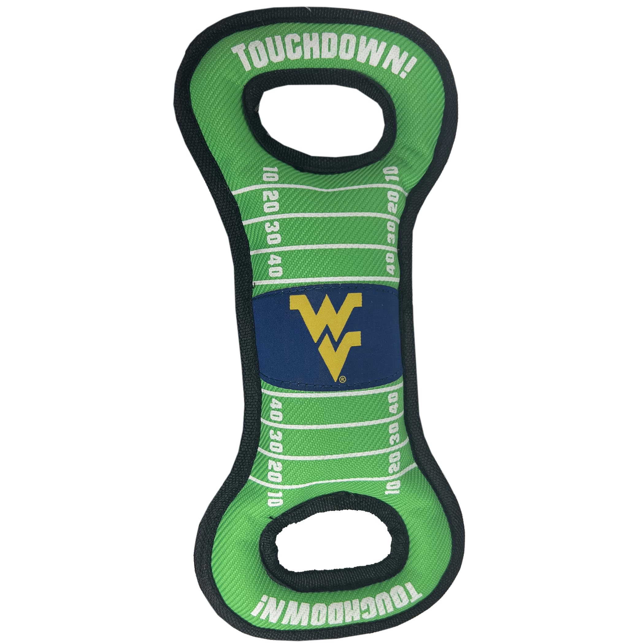 Pets First Ncaa Football Field Dog Toy With Squeaker. - West Virgina Mountaineers - For Tug, Toss, And Fetch. - Tough& Durable P
