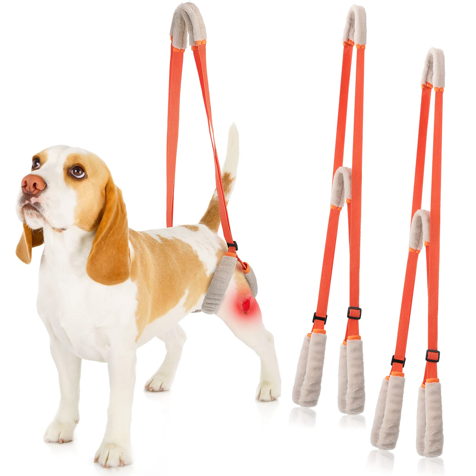 Mixweer 2 Pcs Dog Support Harness for Back Legs Dog Rear Lifting Sling Aid with Handle and Shoulder Strap Hind Leg Support for P