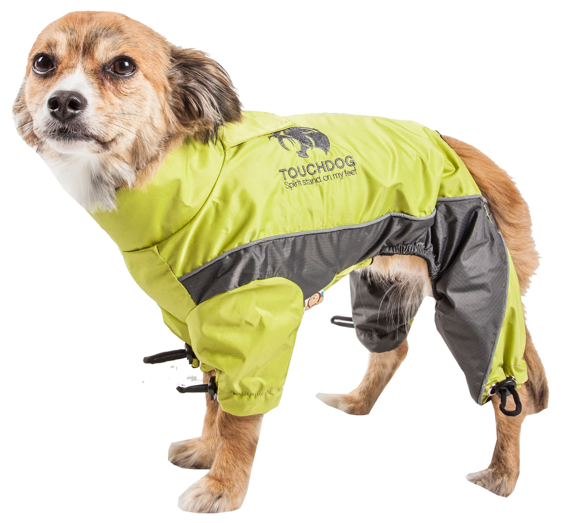 TOUCHDOG Quantum-Ice Full Body Bodied Adjustable and 3M Reflective Pet Dog Coat Jacket w/ Blackshark Technology, Large, Light