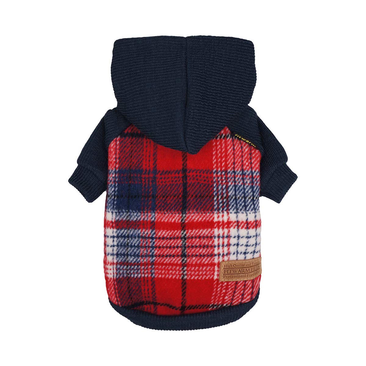 Fitwarm Knitted Pet Clothes Dog Sweater Hoodie Sweatshirts Pullover Cat Jackets Red Small
