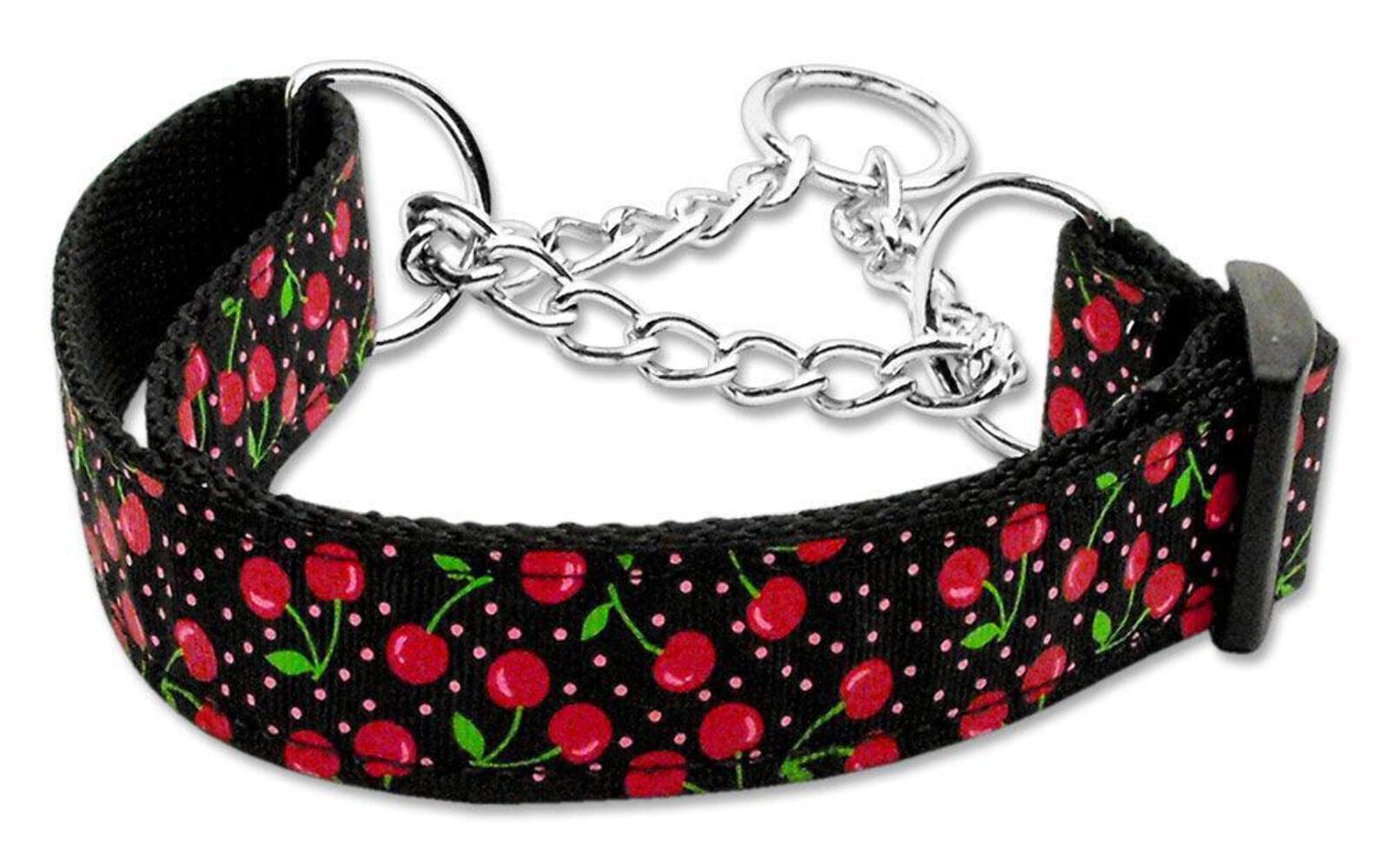 Mirage Pet Products Martingale Cherries Nylon Collar, Large, White