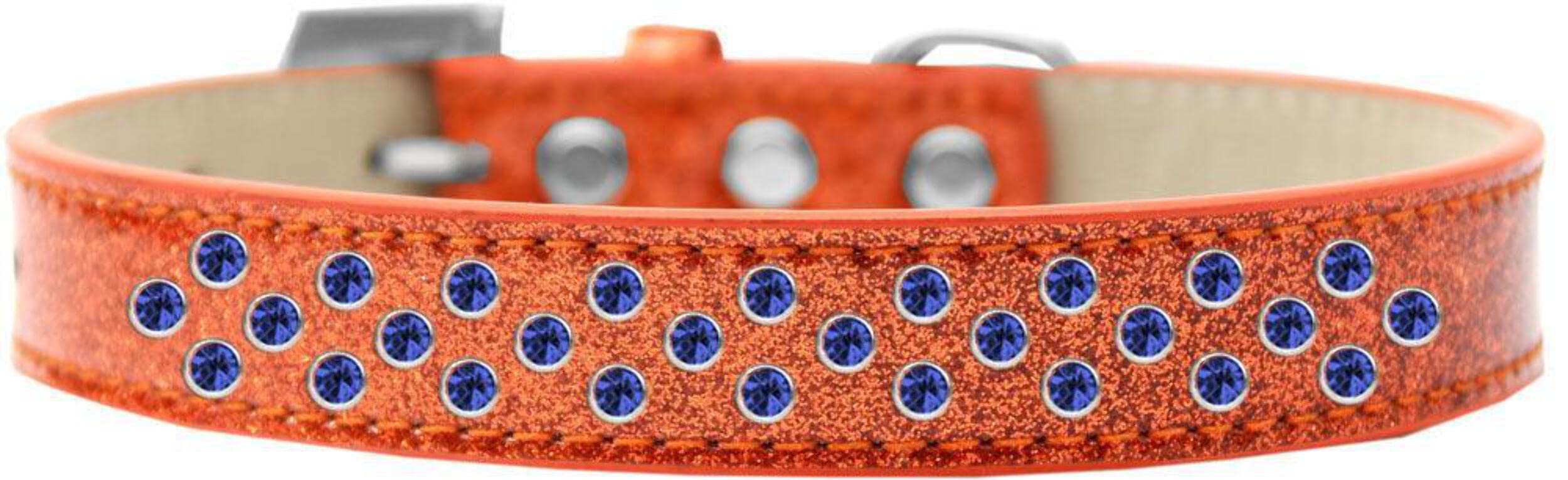 Dog, Puppy & Pet Ice Cream Collar, Blue Crystal Rimsets Sprinkles Silver 16