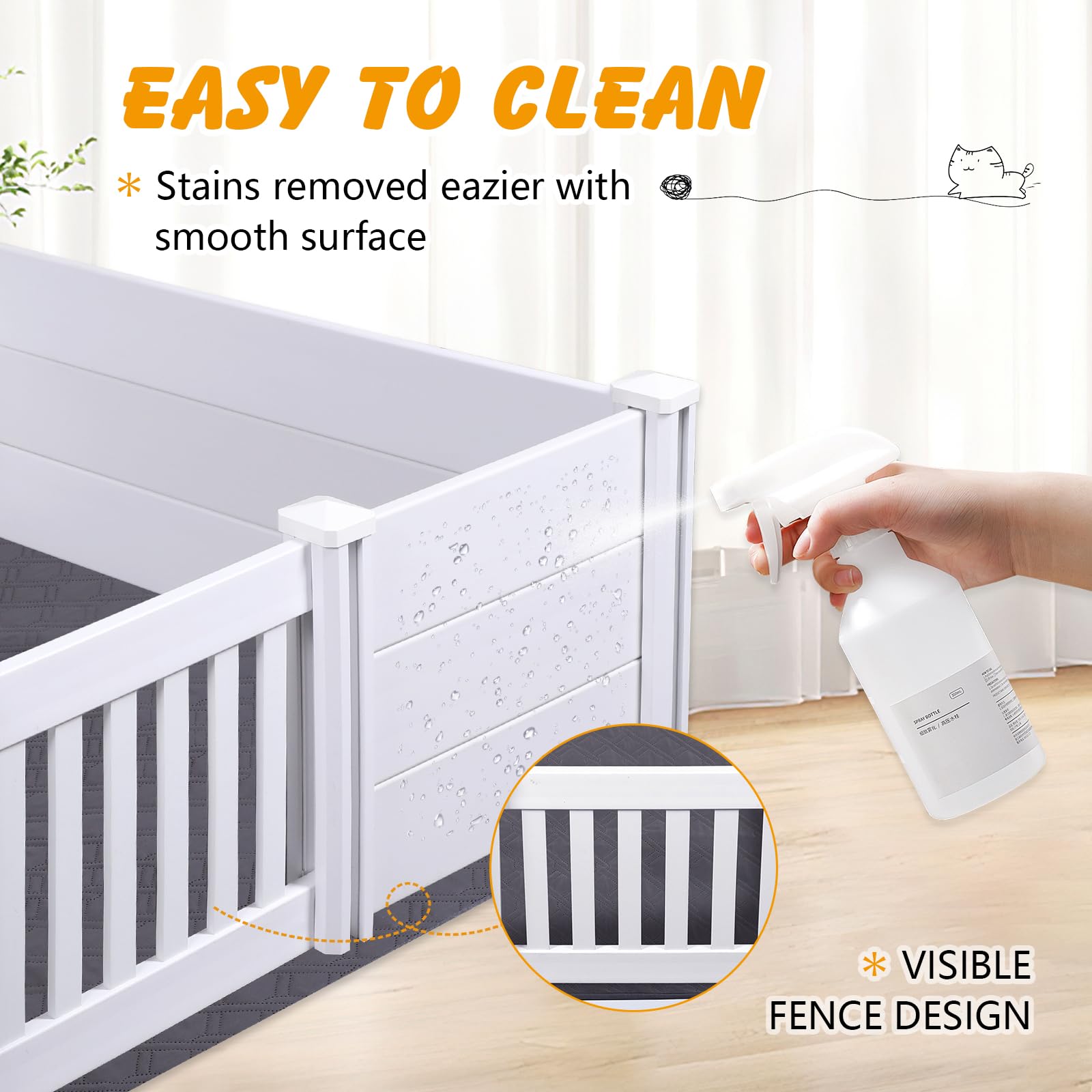 Whelping Box For Dogs,38 * 38 * 19In Whelping Box For Puppies With Adjustable Height Door,Pvc Puppy Playpen,Puppy Whelping Suppl