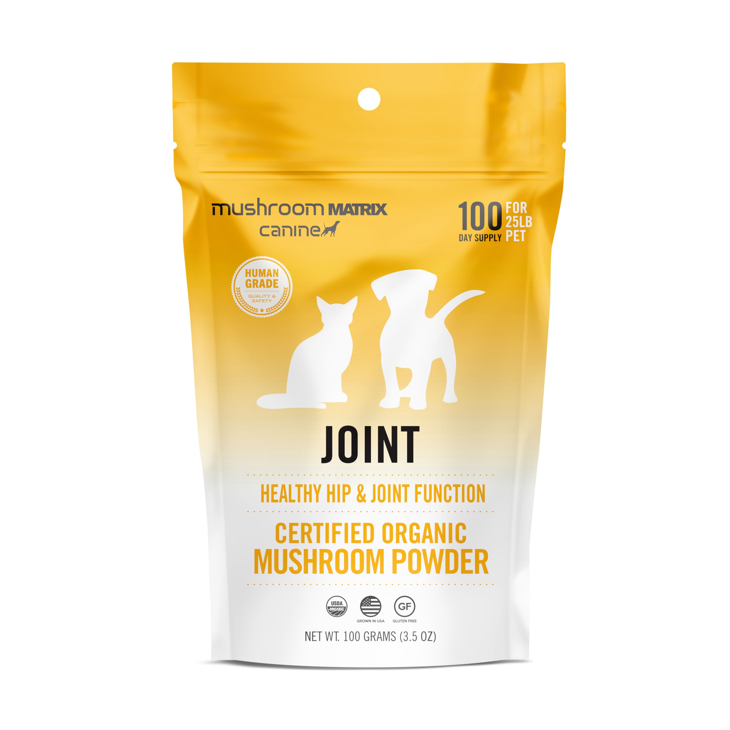 Om Mushroom Matrix Pet - Canine | Joint & Hip Function | USA Grown Human-Grade Organic Mushroom Powder Pet Supplement | Promotes