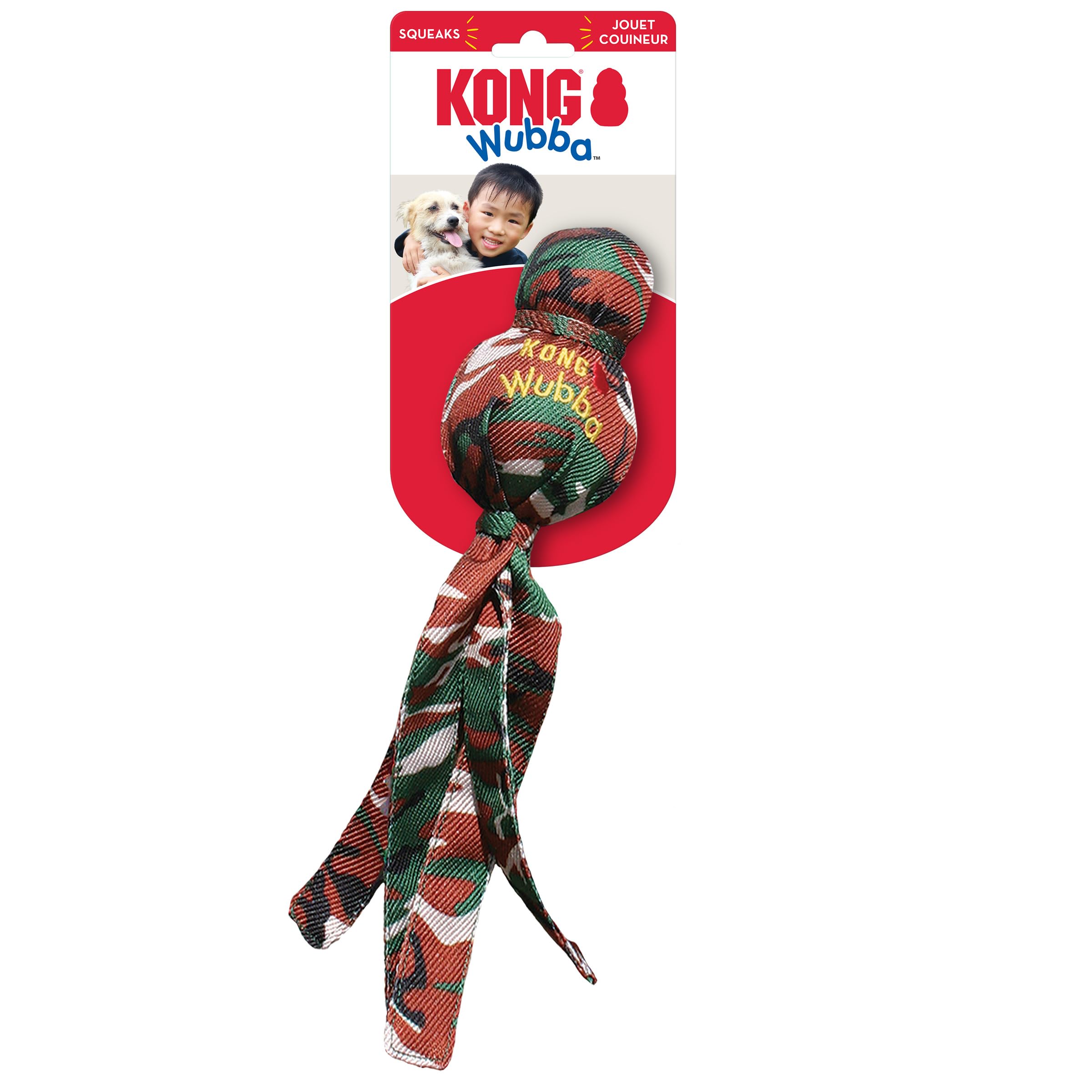 Kong Camo Wubba Dog Toy - Large (Assorted Colors)
