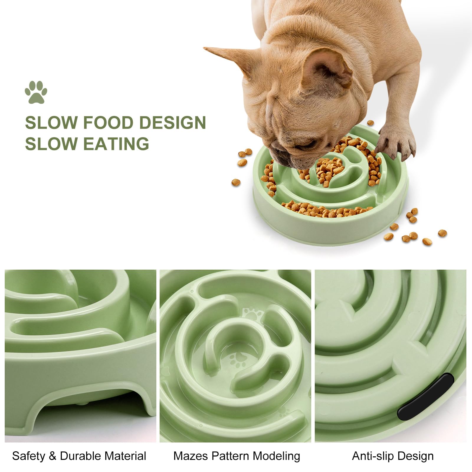 Slow Feeder Dog Bowls,Puzzle Dog Bowl with Anti-Slip, Slow Feeder & Non-Slip Design, Boredom and Anxiety Reducer, Suitable for A