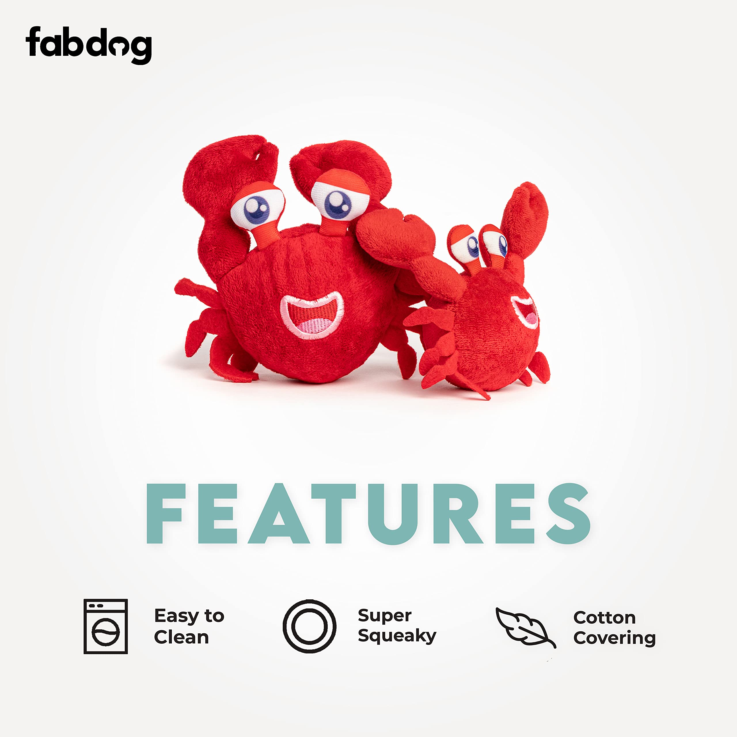 fabdog Crab Squeak Toy Large