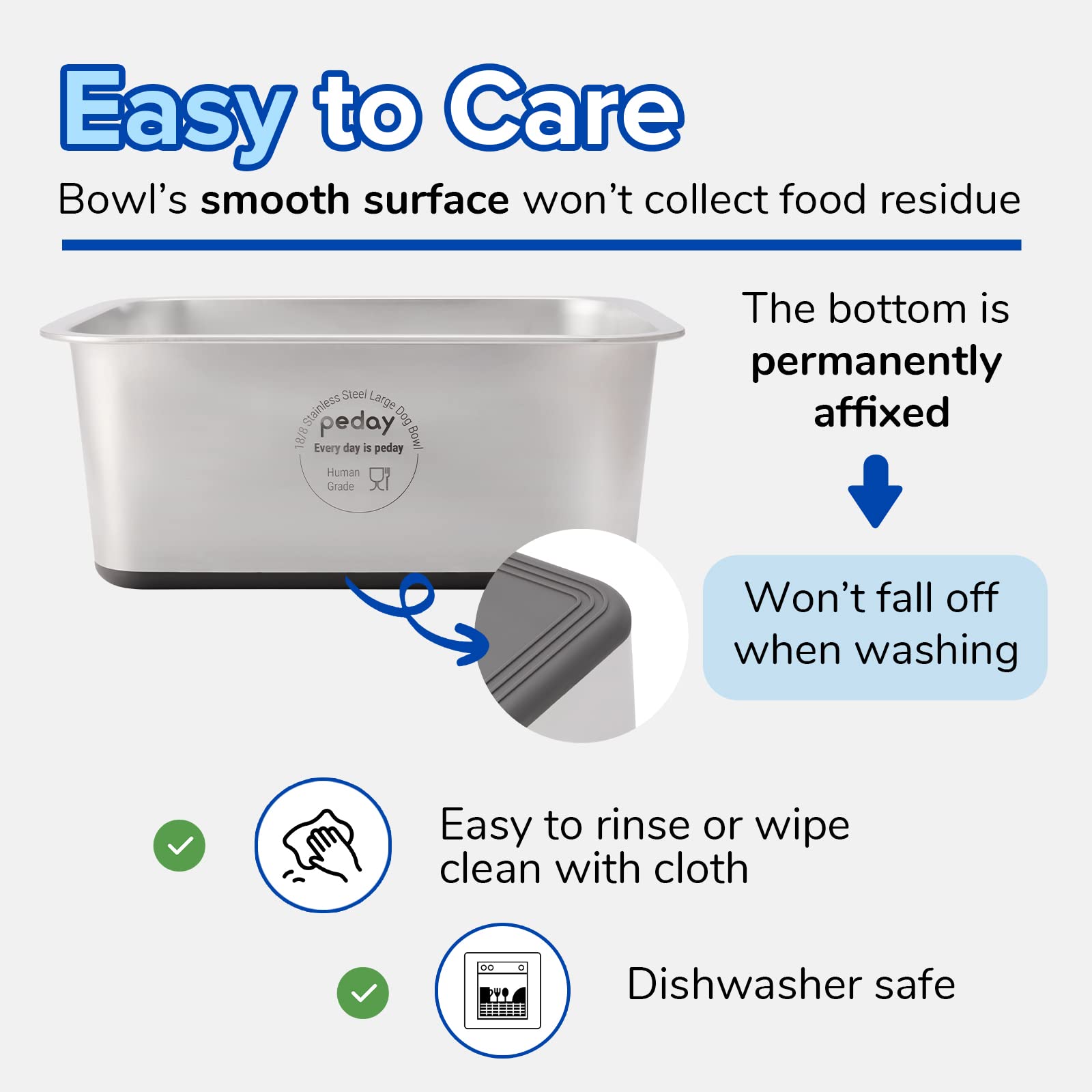 PEDAY 2.64 Gallon Dog Water Bowl with Nonslip Bottom, Human Grade, 18/8 Stainless Steel