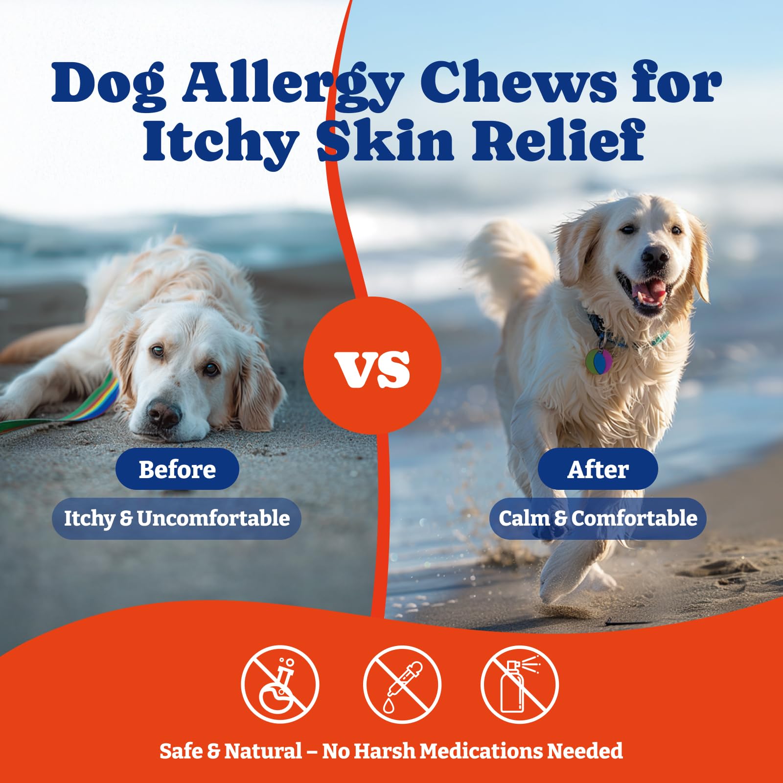 YoYoBay Dog Allergy Relief Chews - 70 Soft Chews, Turkey & Pumpkin Flavor - Immune Support & Itch Relief with Colostrum, Astraga