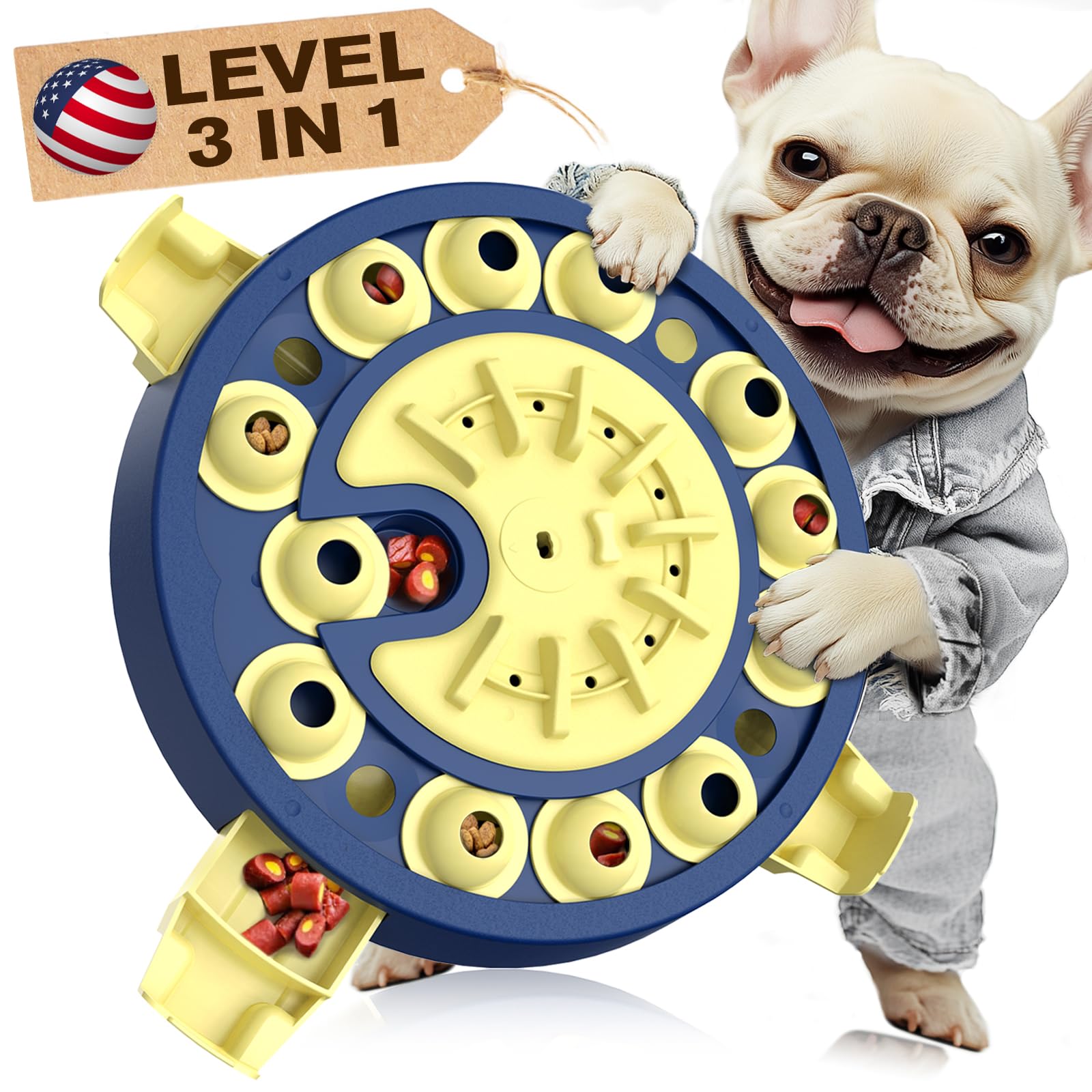 KADTC Dog Puzzle Toys Advanced Brain Mental Stimulation Interactive Treat Puzzles Mind Boredom Games Level 3 in 1 for Small/Medi
