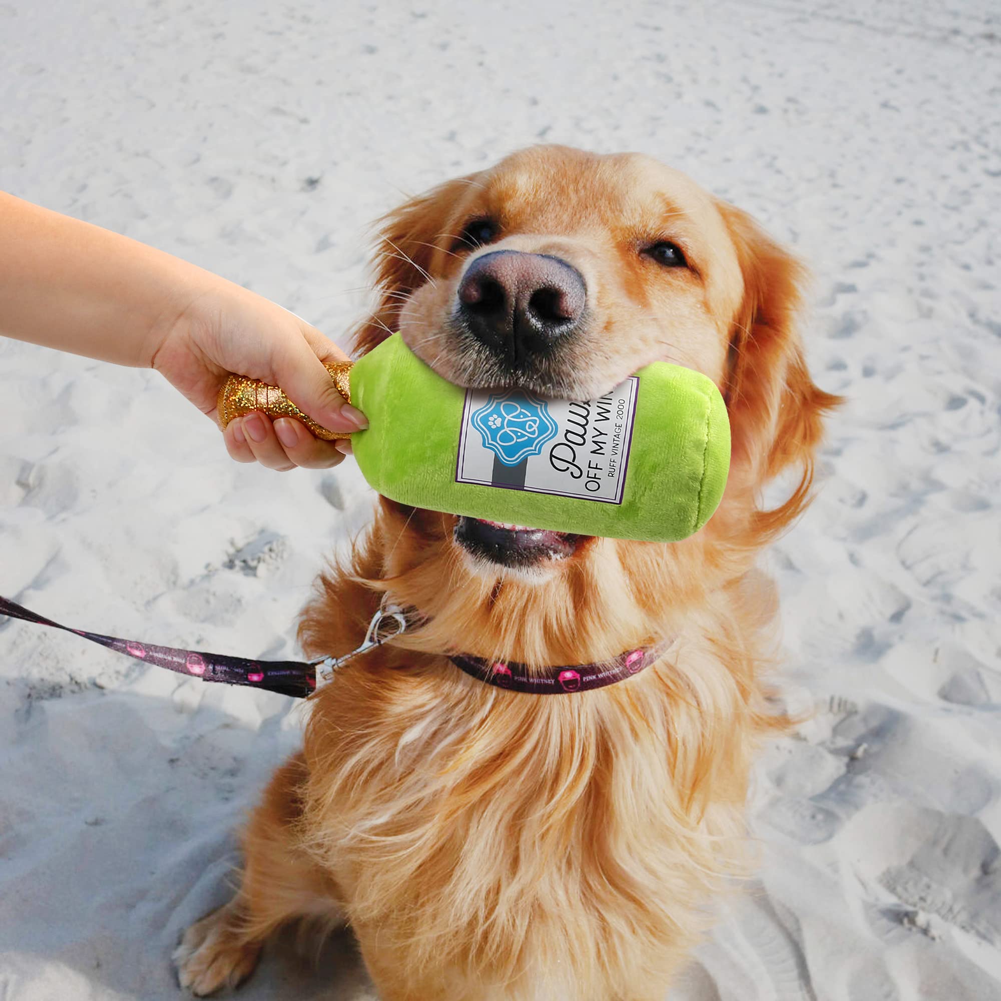 Prime Pets Plush Dog Toy, Crinkle Dog Toys, Wine Bottle Pet Toy For Small Medium Large Dogs