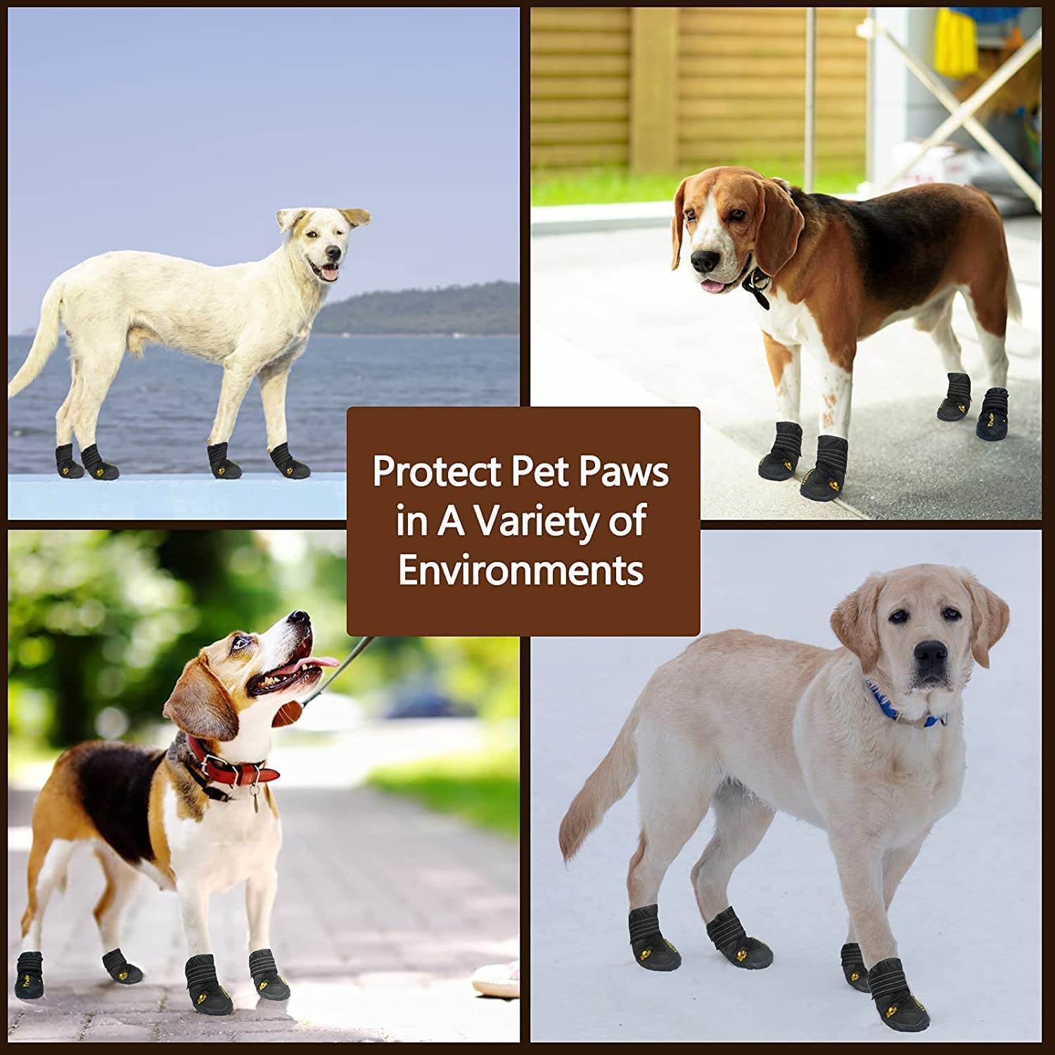 Expawlorer Anti-Slip Dog Shoes - Winter Booties With Reflective Straps, Waterproof Rain Boots For Small Dogs, Paw Protectors For