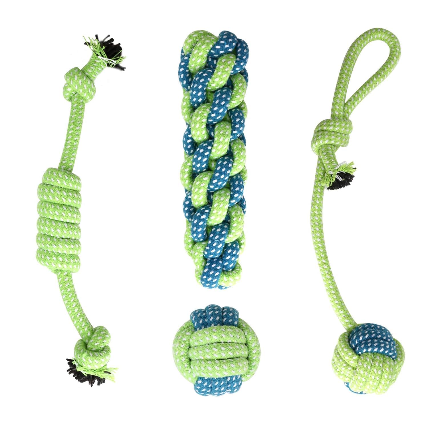 Buszbo Dog Rope Toys For Large & Medium Aggressive Chewers | HeavyDuty Indestructible Natural Cotton Tug & Chew Rope Toys With 
