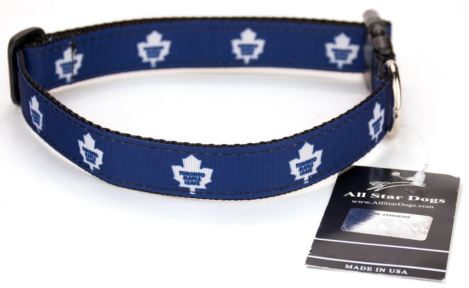 Toronto Maple Leafs Ribbon Dog Collar - Small