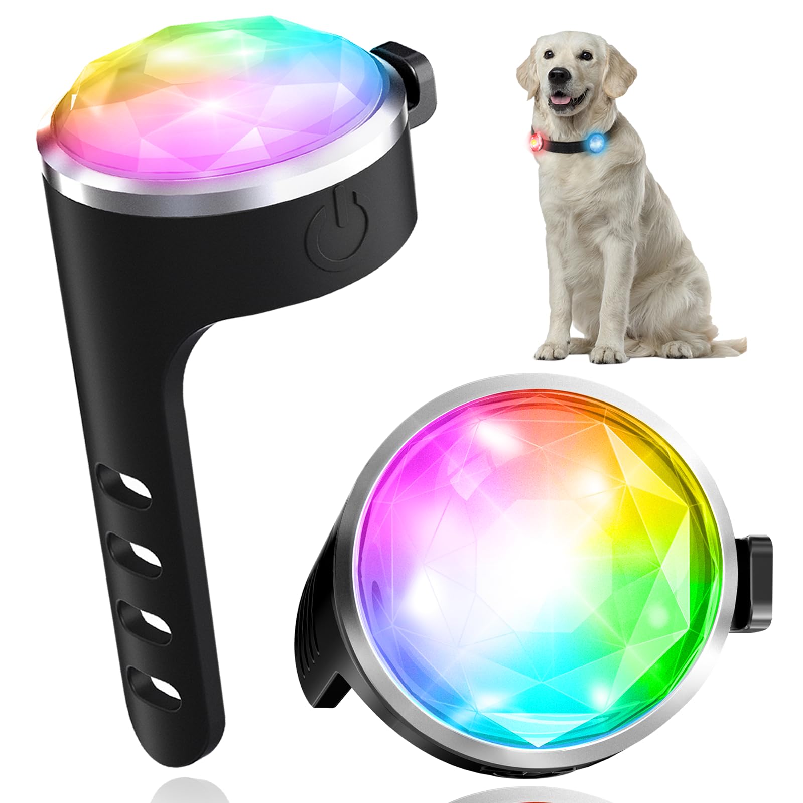 Tubasion Rechargeable Dog Collar Light, 2024 Best 7 Color Changing Light For Dog Collar With 100% Waterproof And Durable Silicon