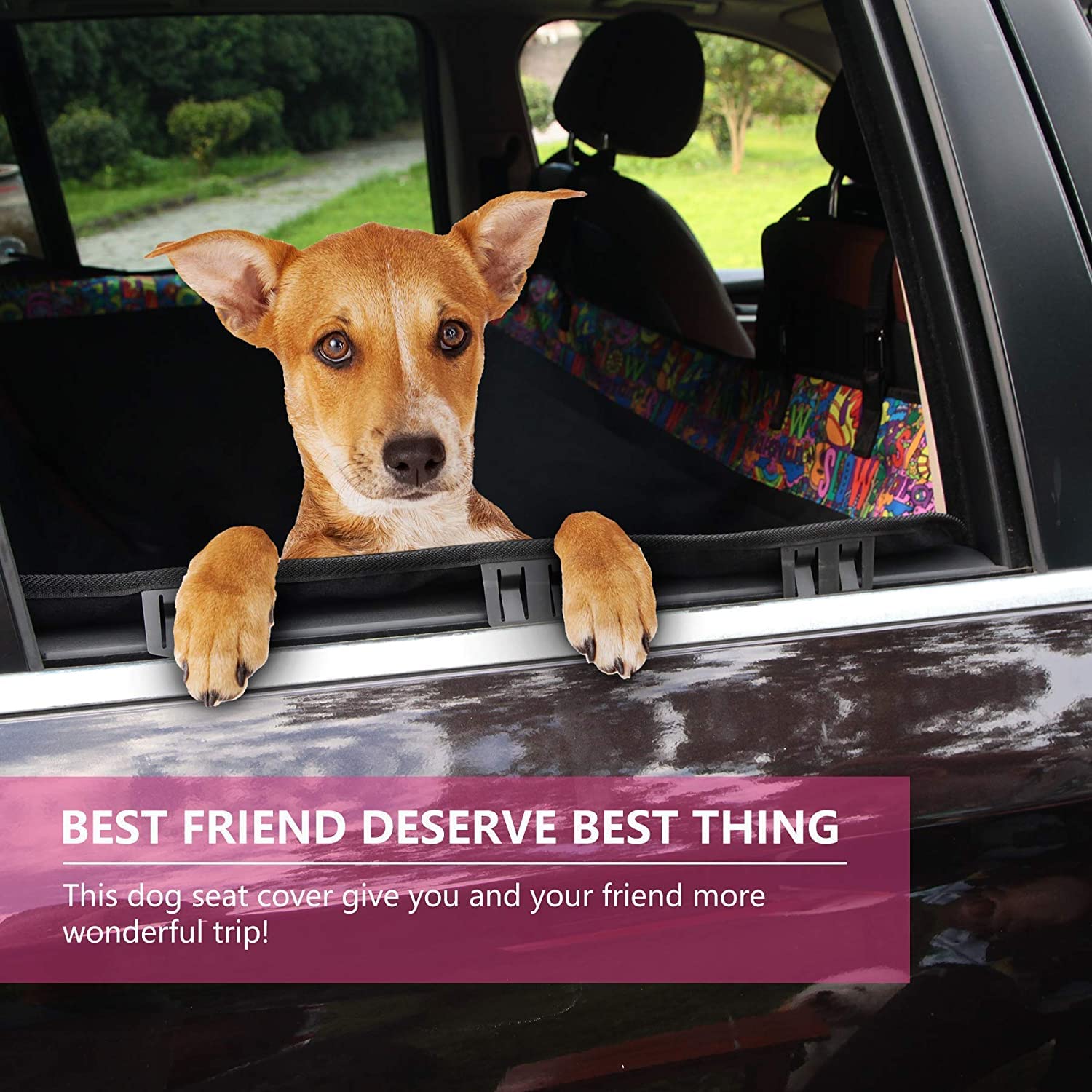 Winbate Car Door Protector for Dogs, Waterproof & Scratchproof, Black, 2-Pack, Machine Washable, Model WB-MD