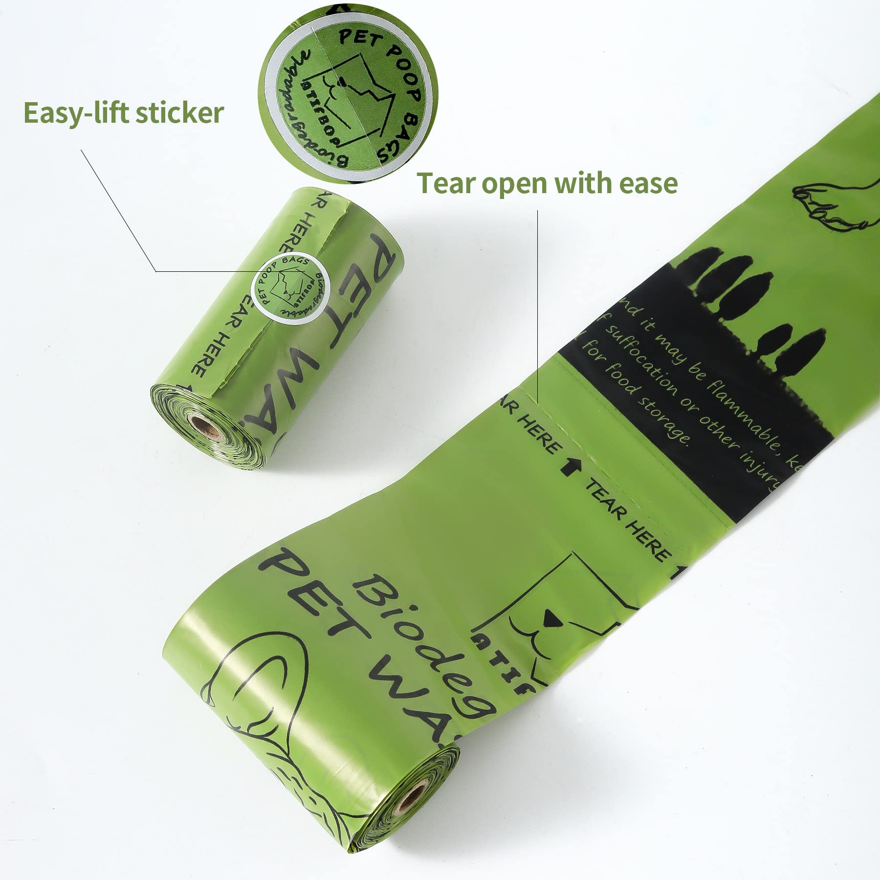 Atifbop Biodegradable Dog Poop Bags 360 Count Scented, Leak Proof And Extra Thick Waste Bag Refill