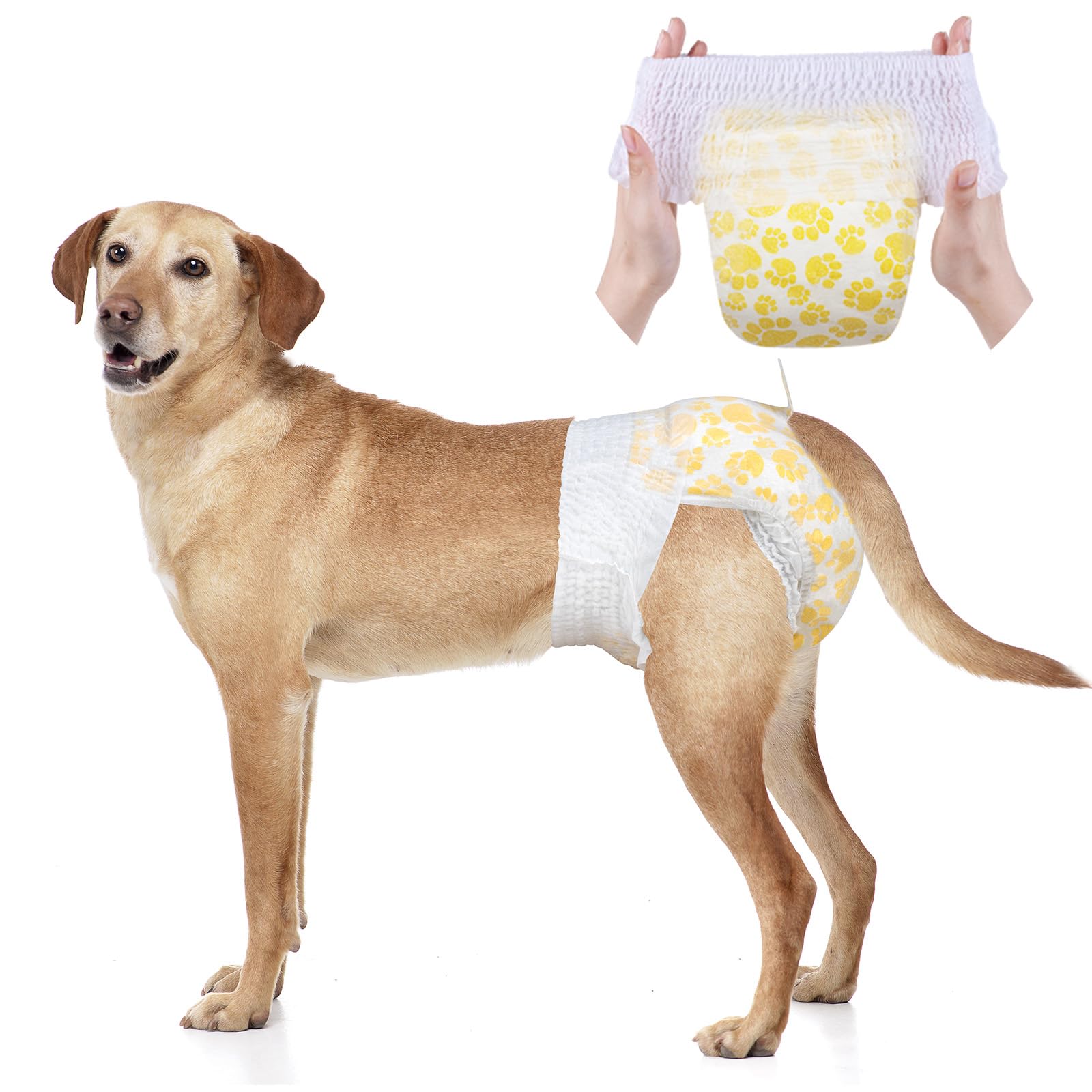 Dono Dog Diapers Female Large With Stretchy Waist, Disposable Pull Up Full Wrap Puppy In Heat Period Diapers, 360 Leak-Proof Sup