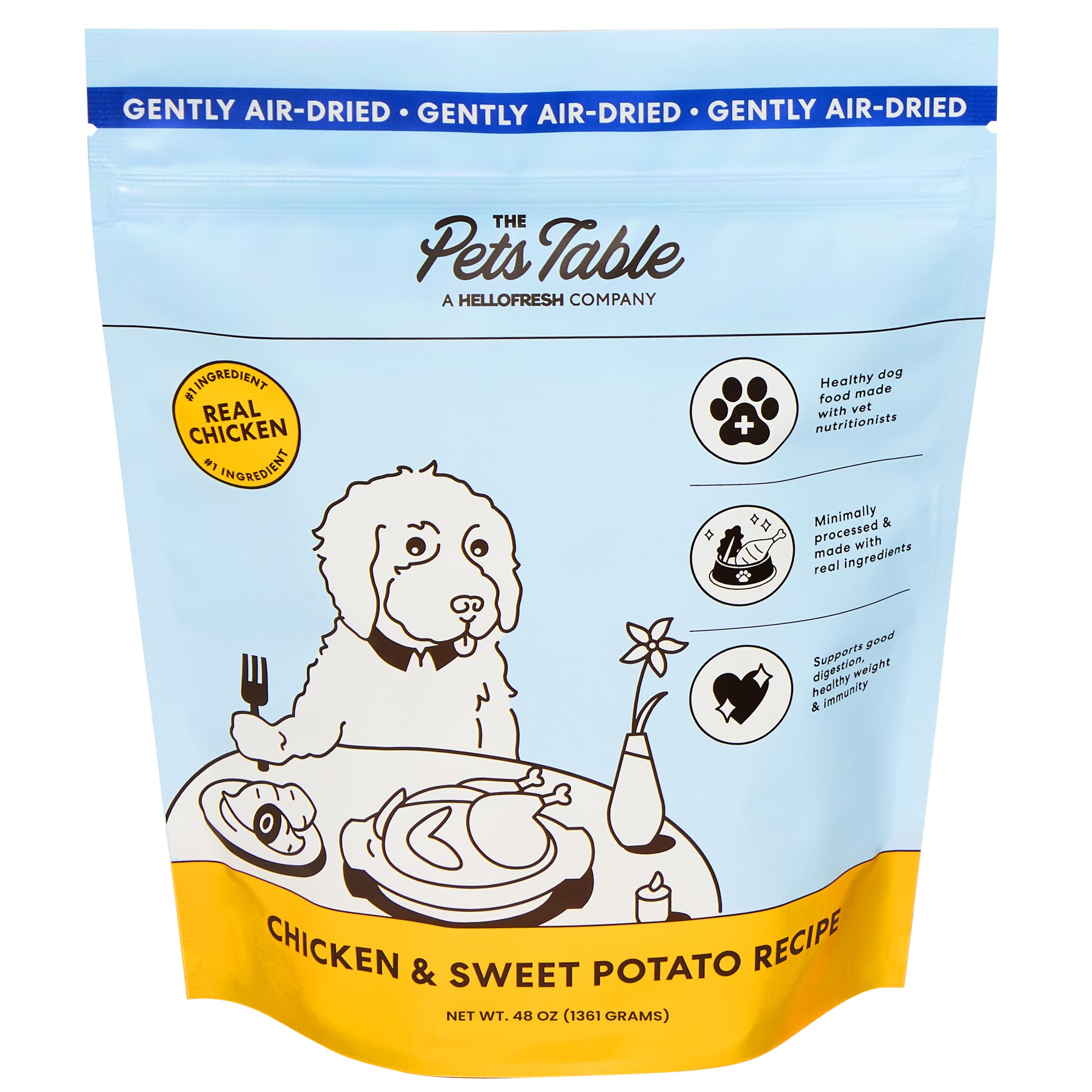 The Pets Table Chicken & Sweet Potato Air Dried Dog Food, 48-Ounce Bag