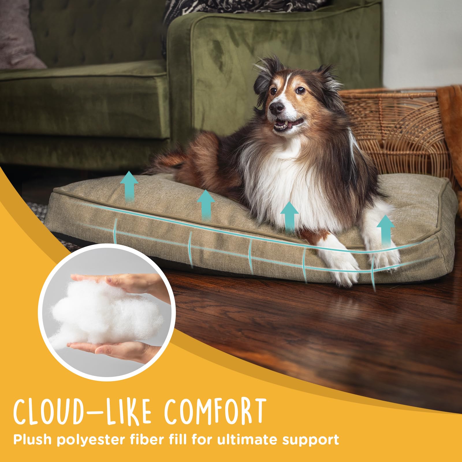 Canine Canyon Milo Dog Bed For Medium Dogs, Waterproof Dog Bed Pillows With Removable Washable Cover, Pet Sleeping Mattress, 30