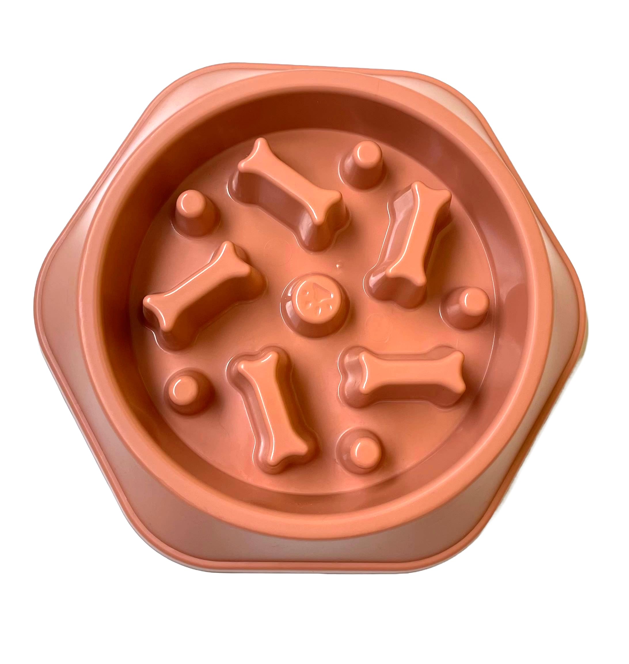 Urban Pet Gallery Plastic Pet Bowl, Feeding Bowl, Dog Bowl, Slow Eating Bowl For Dogs And Cats, Non Slip (Creamy Peach),23.5 Cm,