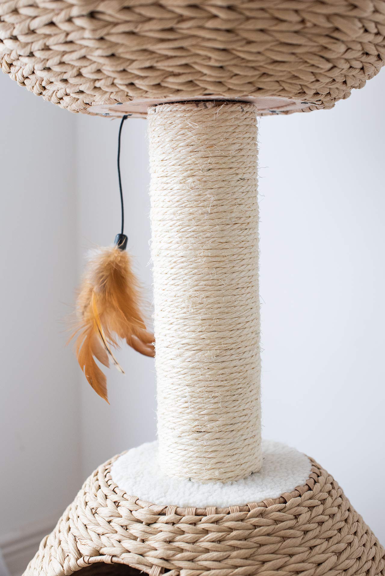 Petpals Hand-Made Paper Rope Natural Bowl Shaped With Perch Cat Tree (Lookout Cat Tower)